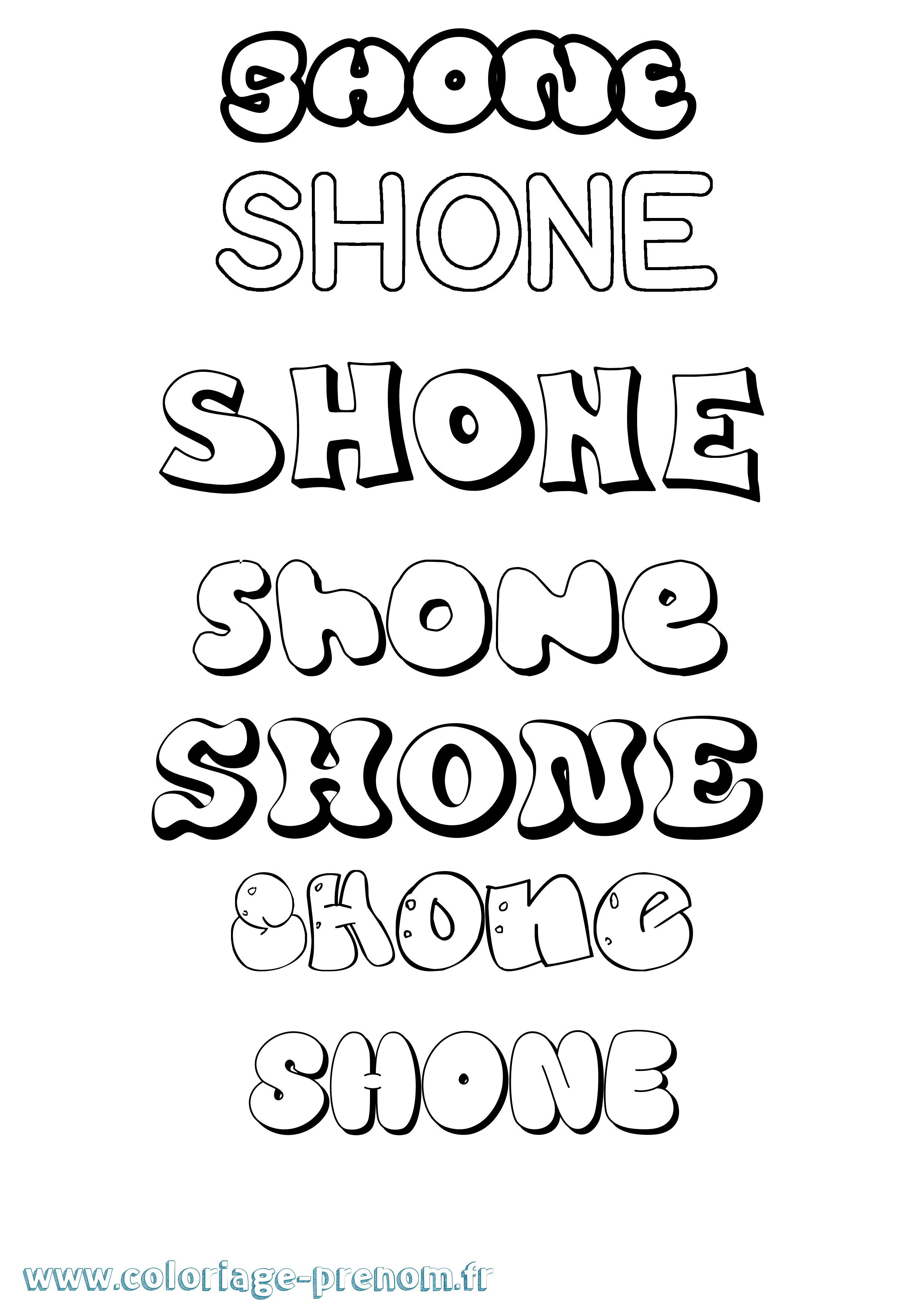 Coloriage Shone Bubble Coloriage prénom Shone Bubble