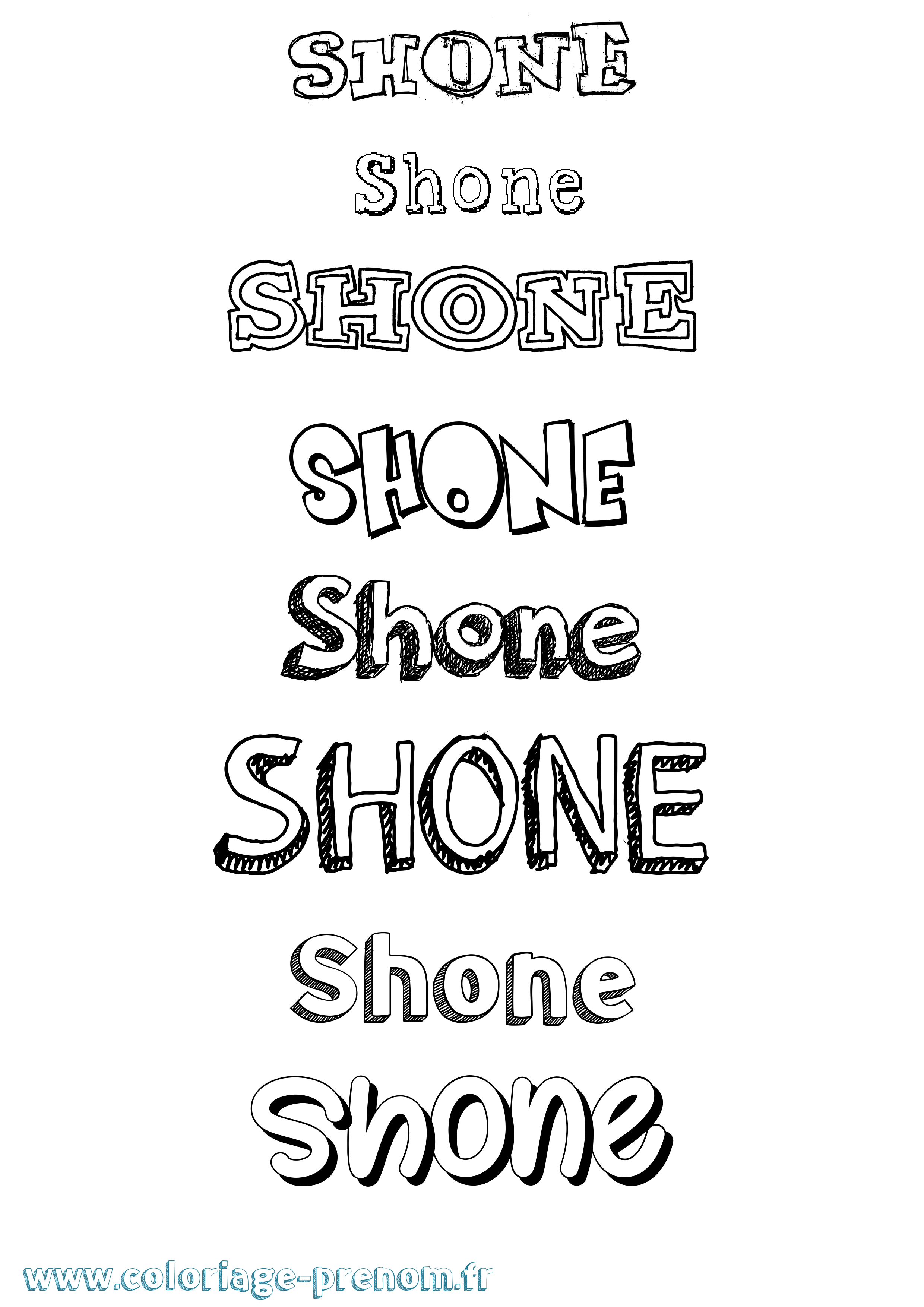 Coloriage Shone Dessiné Coloriage prénom Shone Dessiné