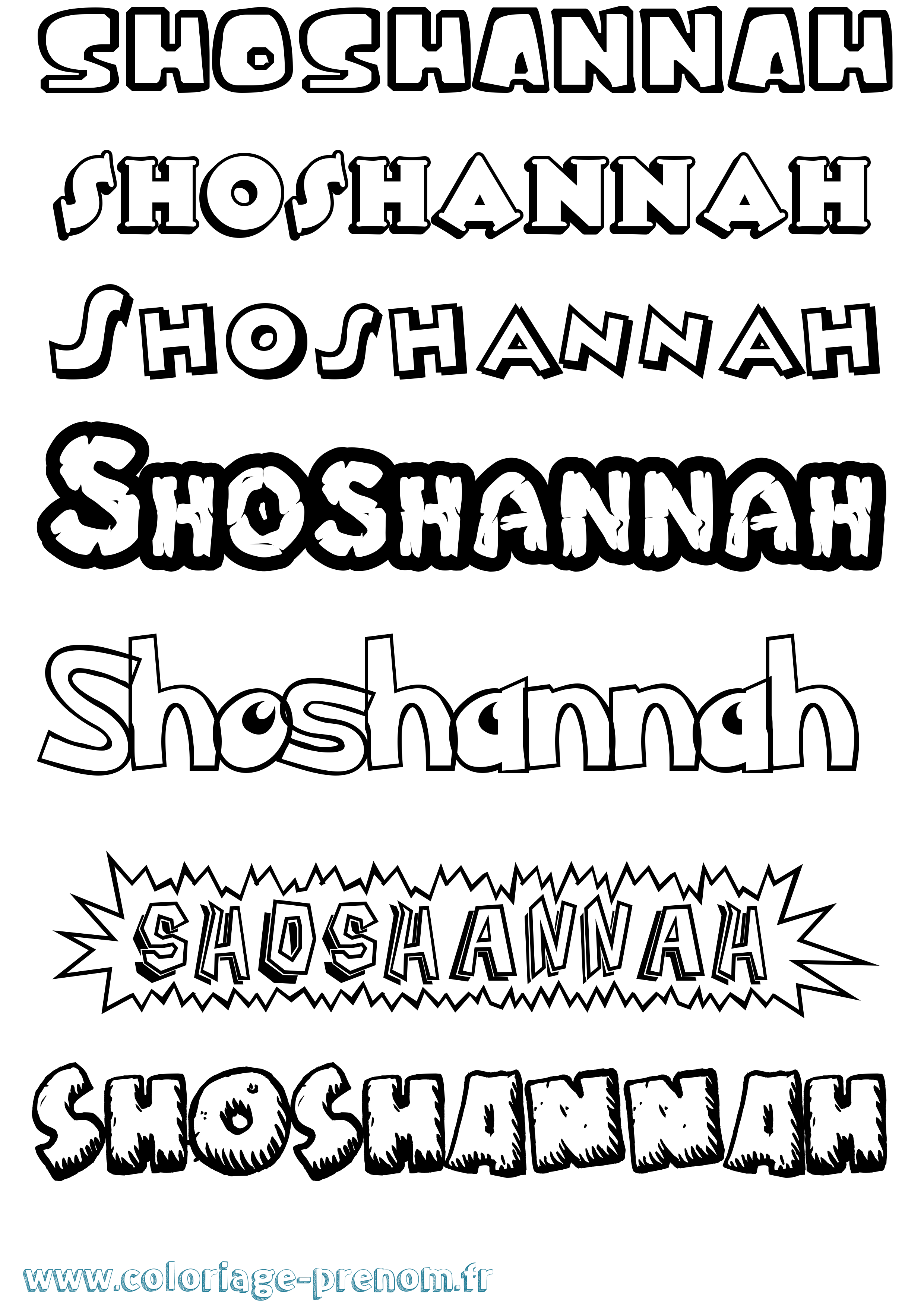 Coloriage Shoshannah Dessin Animé Coloriage prénom Shoshannah Dessin Animé
