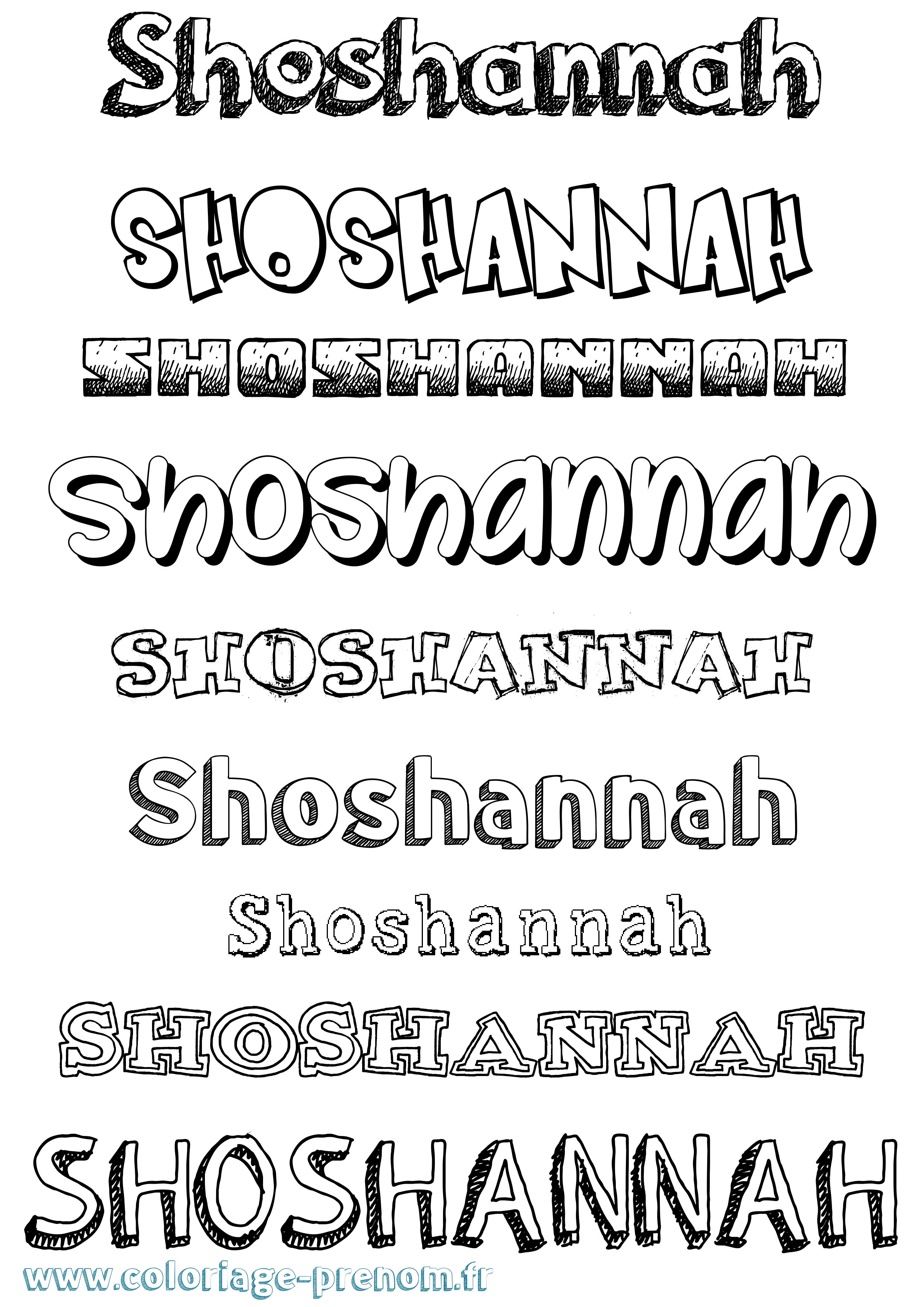 Coloriage Shoshannah Dessiné Coloriage prénom Shoshannah Dessiné