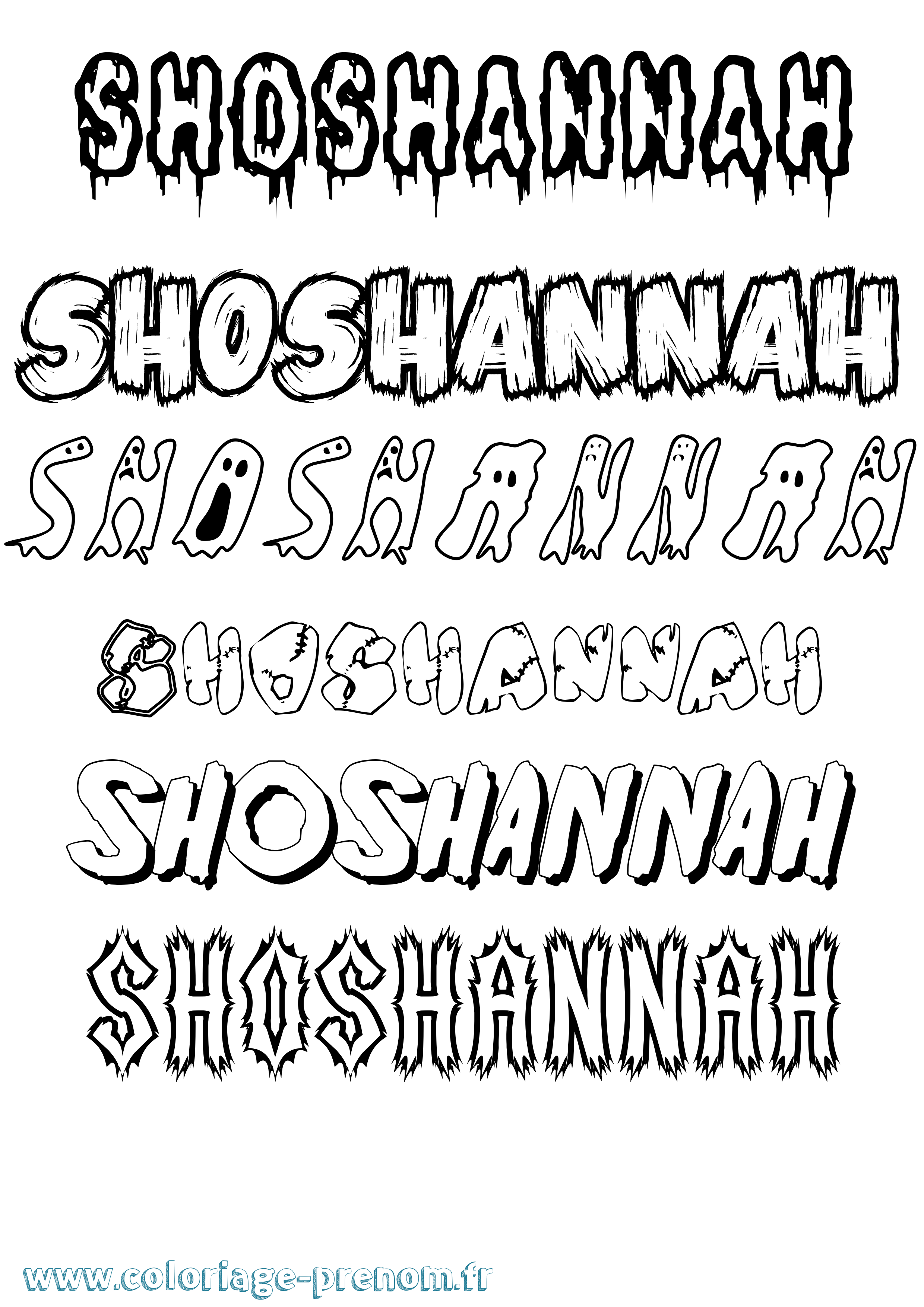 Coloriage Shoshannah Frisson Coloriage prénom Shoshannah Frisson