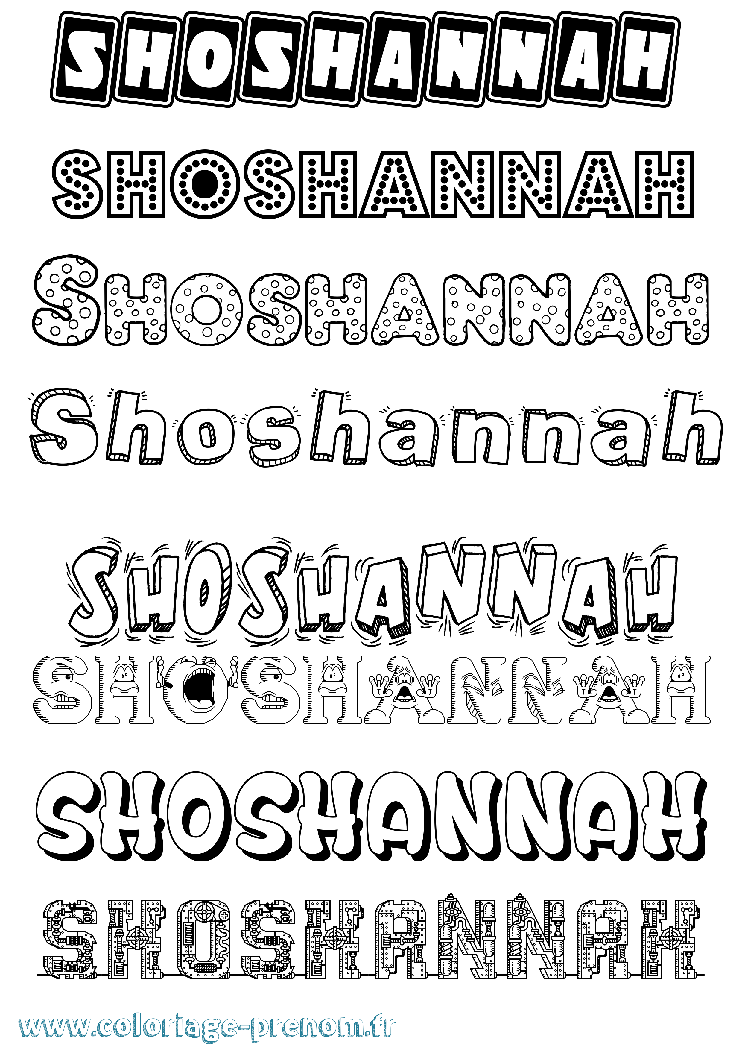 Coloriage Shoshannah Fun Coloriage prénom Shoshannah Fun