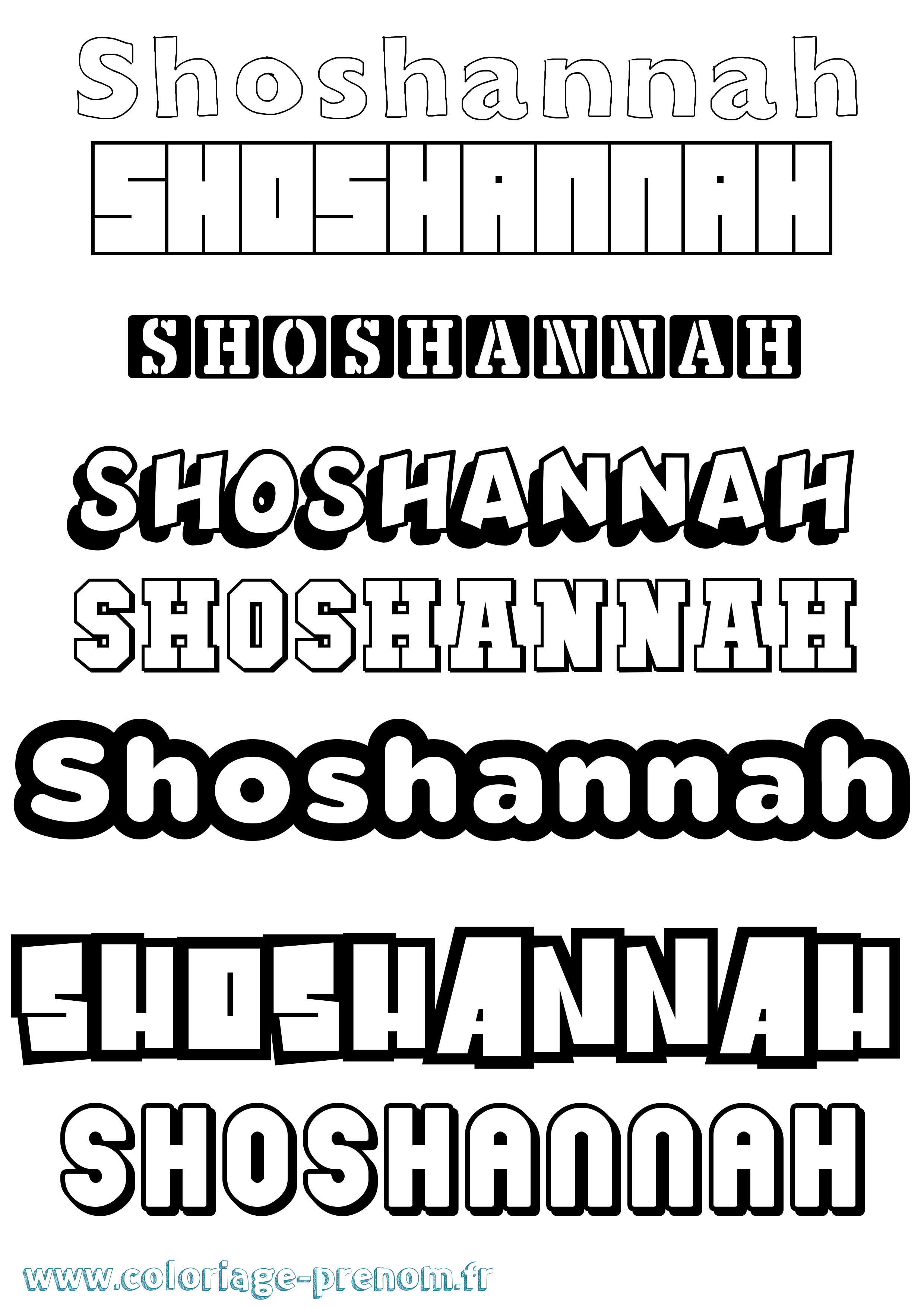 Coloriage Shoshannah Simple Coloriage prénom Shoshannah Simple