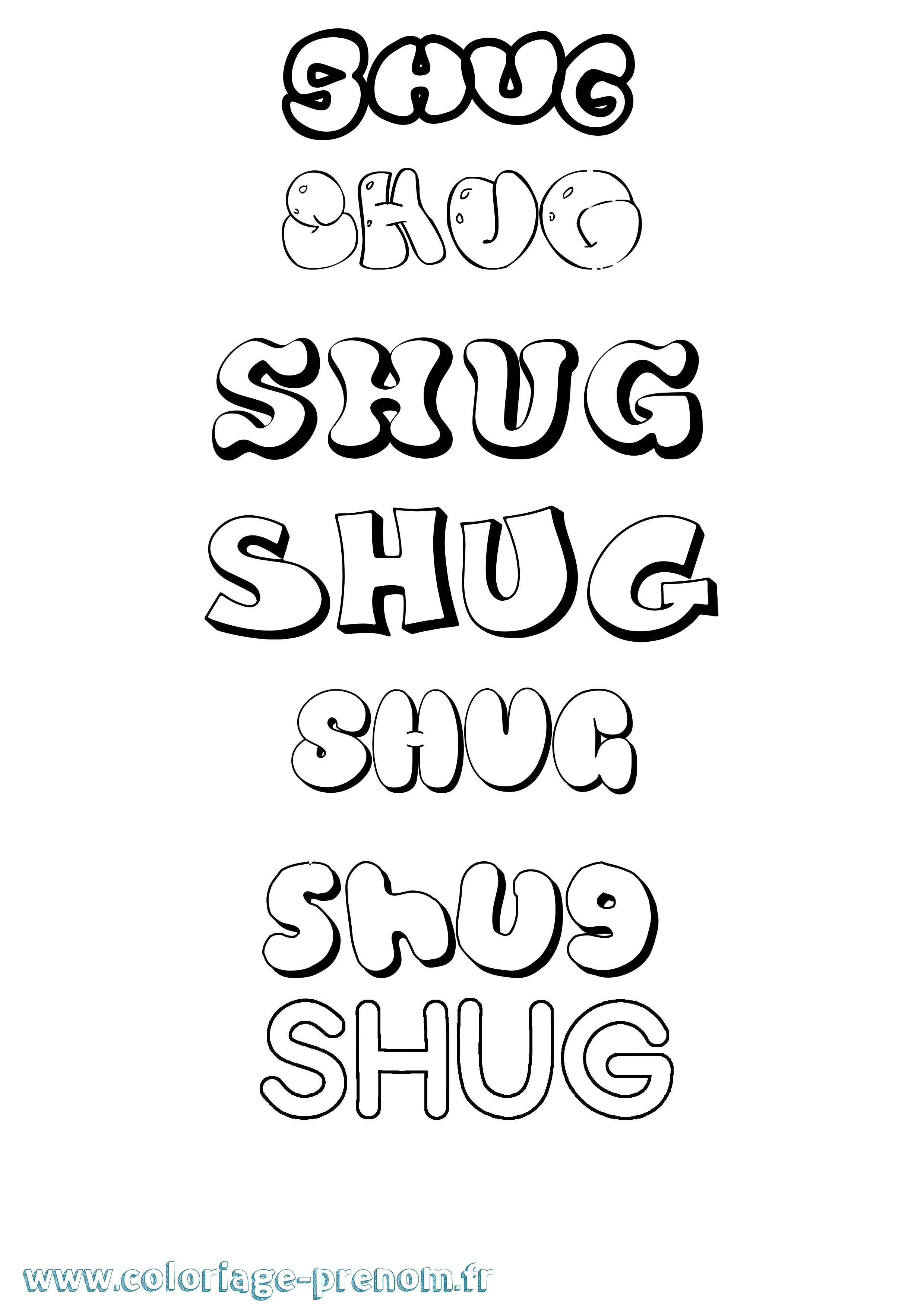 Coloriage Shug Bubble Coloriage prénom Shug Bubble