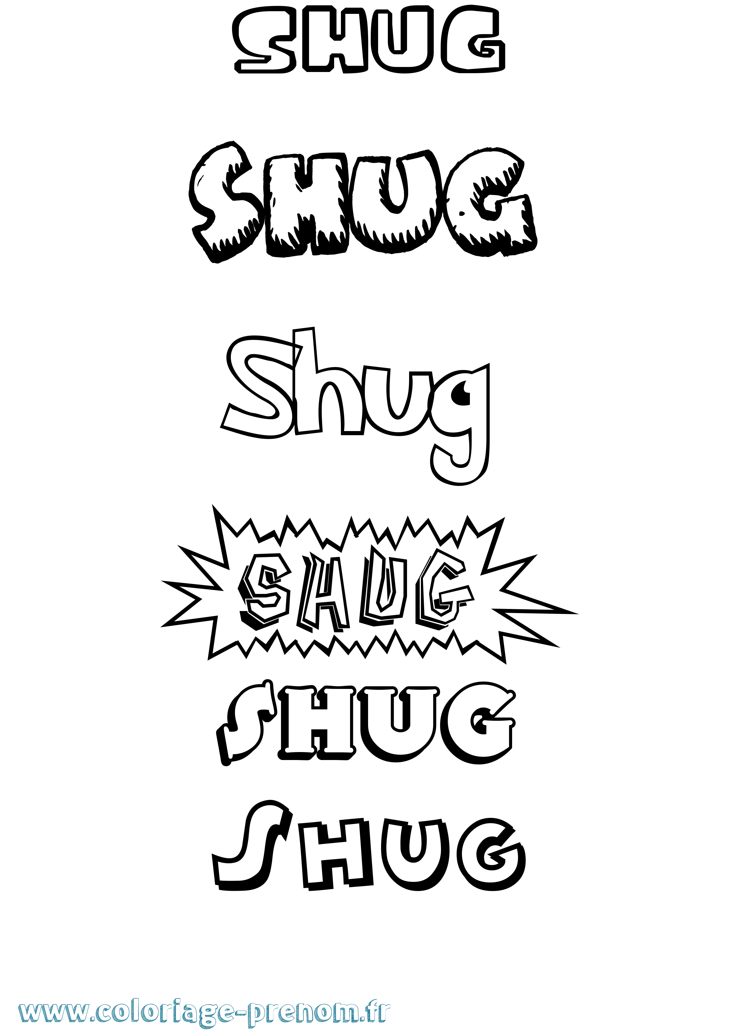 Coloriage Shug Dessin Animé Coloriage prénom Shug Dessin Animé