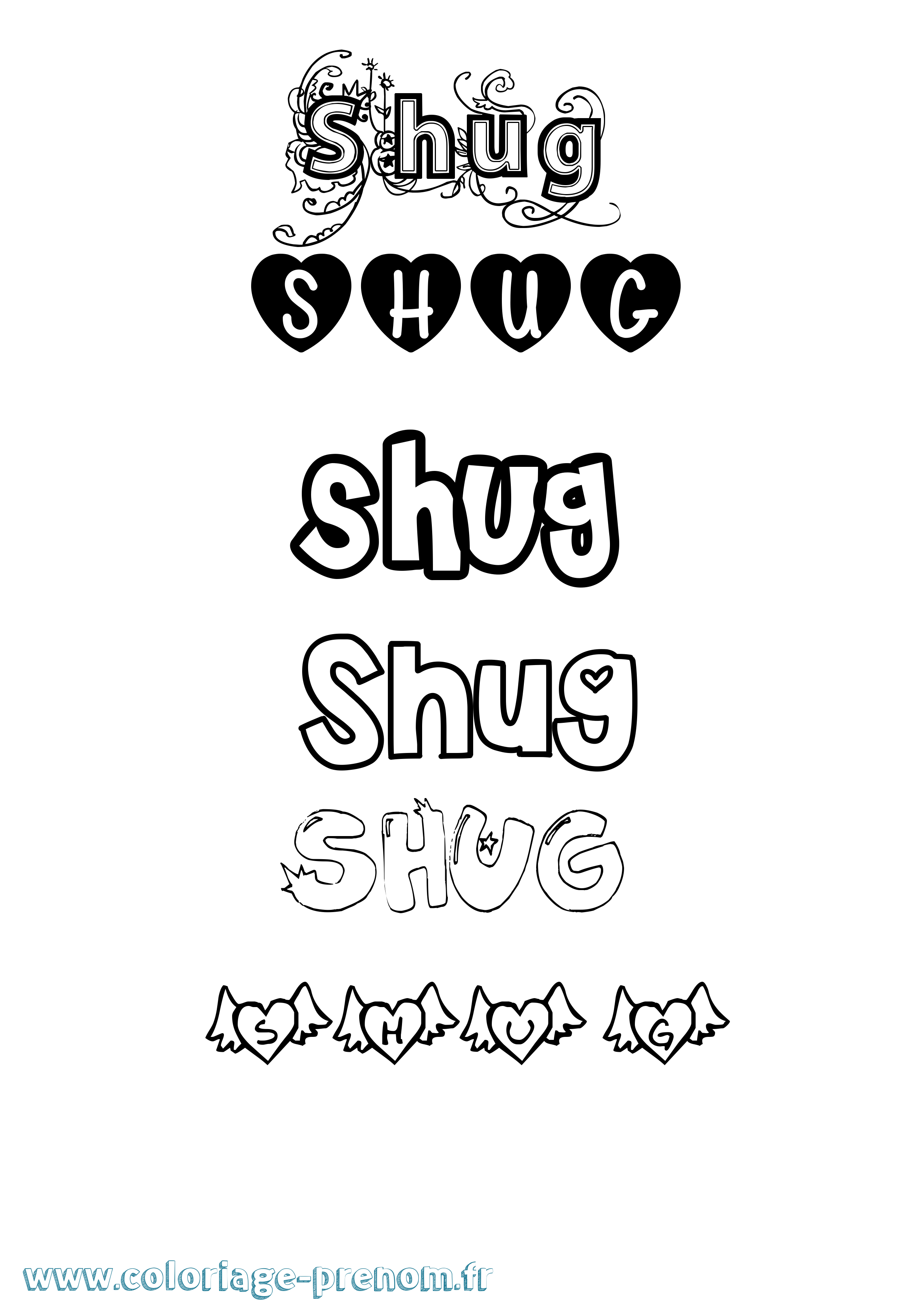 Coloriage Shug Girly Coloriage prénom Shug Girly