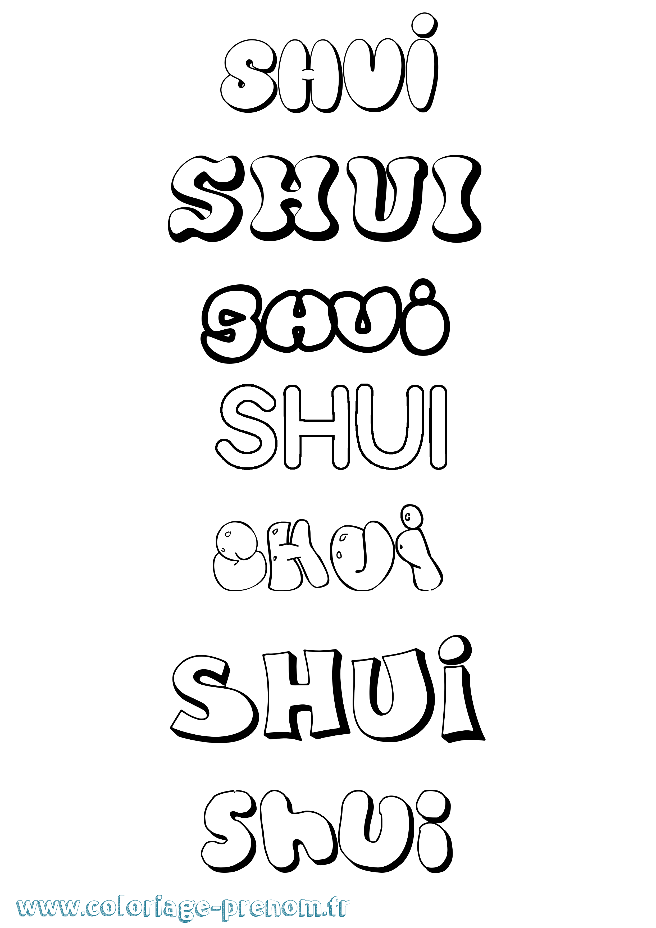 Coloriage Shui Bubble Coloriage prénom Shui Bubble