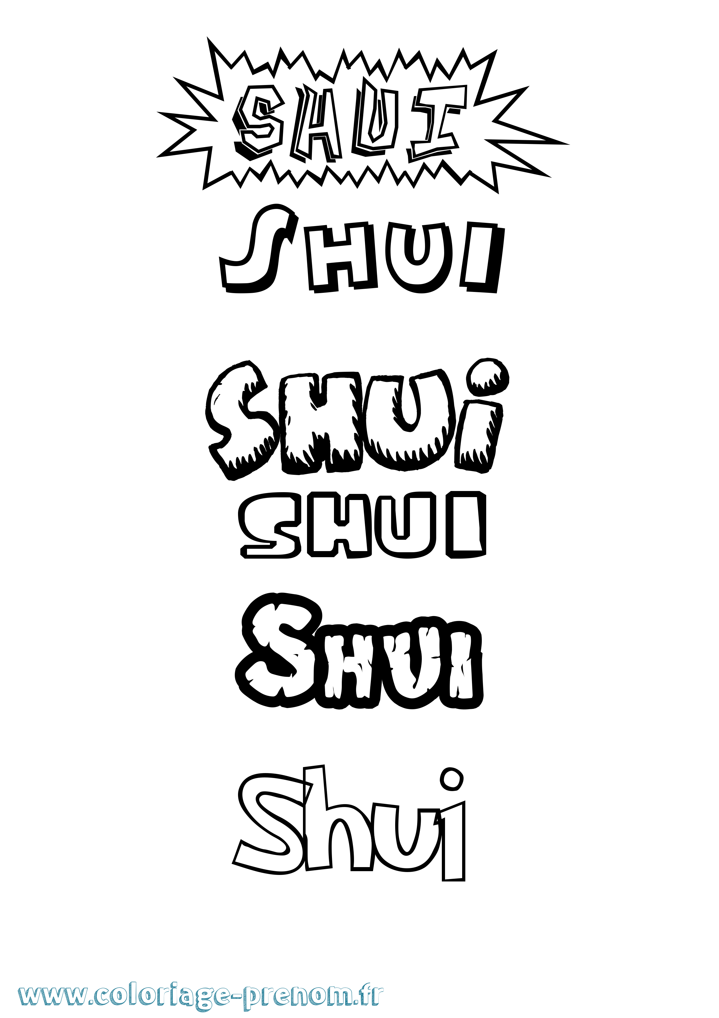 Coloriage Shui Dessin Animé Coloriage prénom Shui Dessin Animé