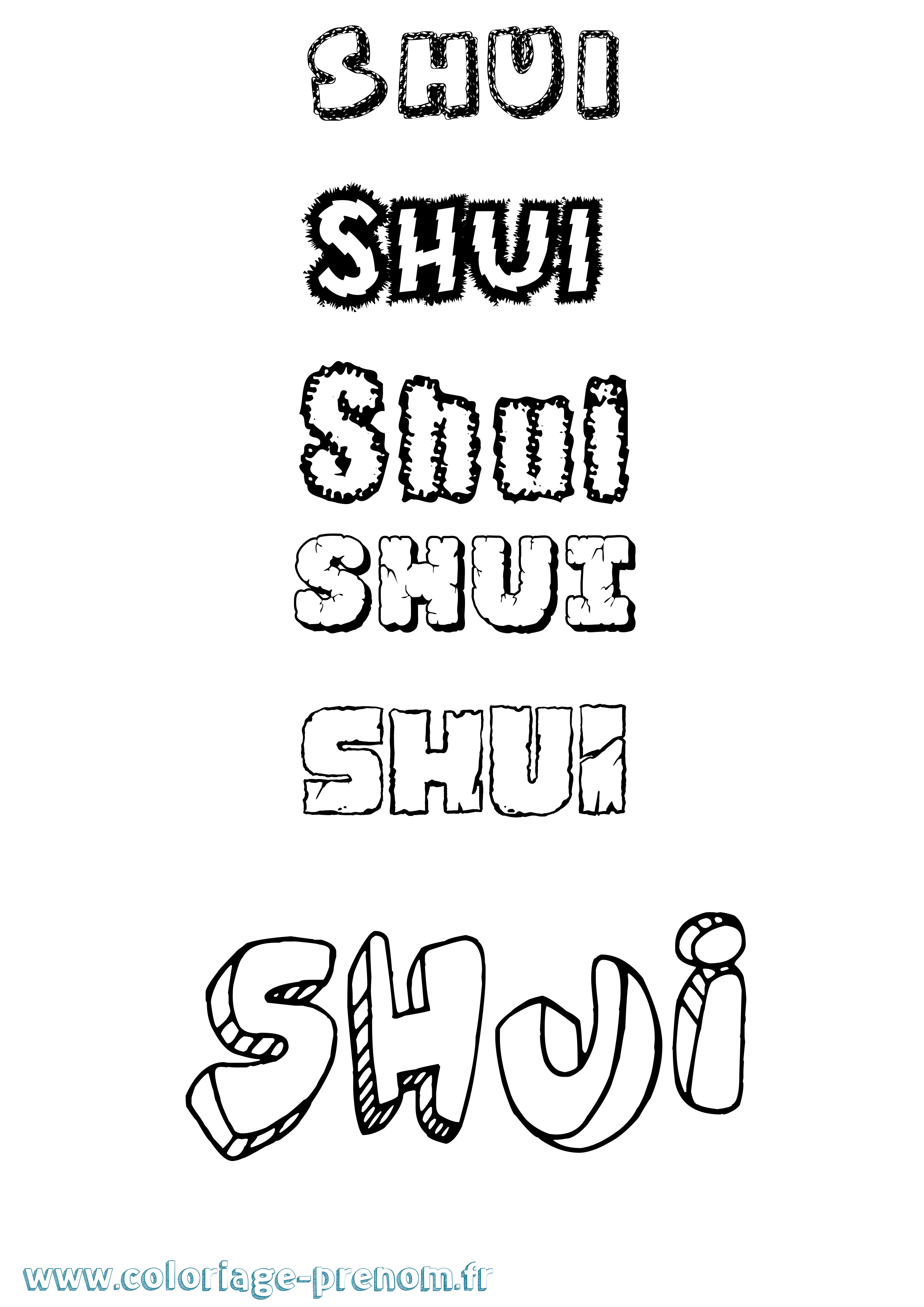 Coloriage Shui Destructuré Coloriage prénom Shui Destructuré