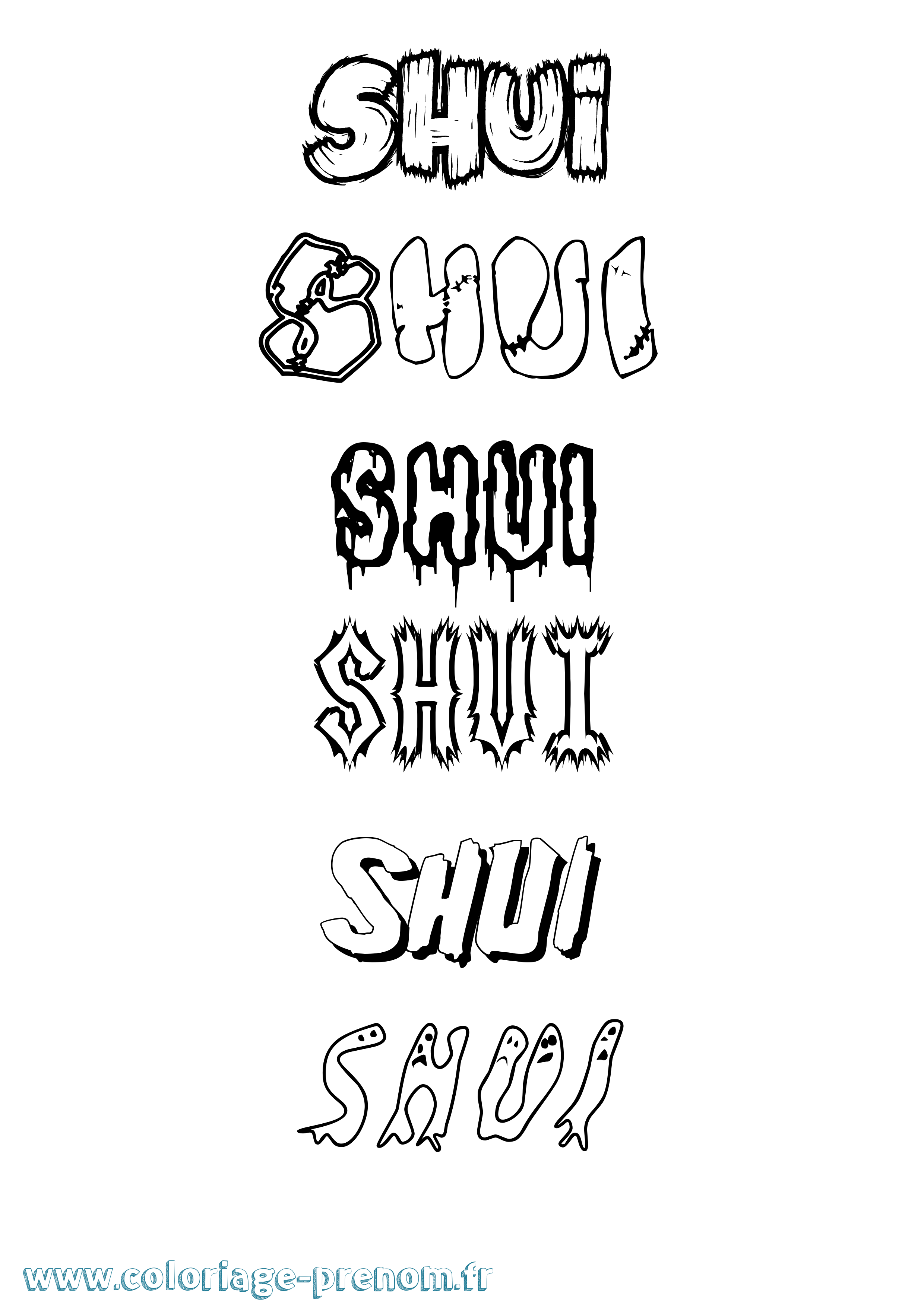 Coloriage Shui Frisson Coloriage prénom Shui Frisson