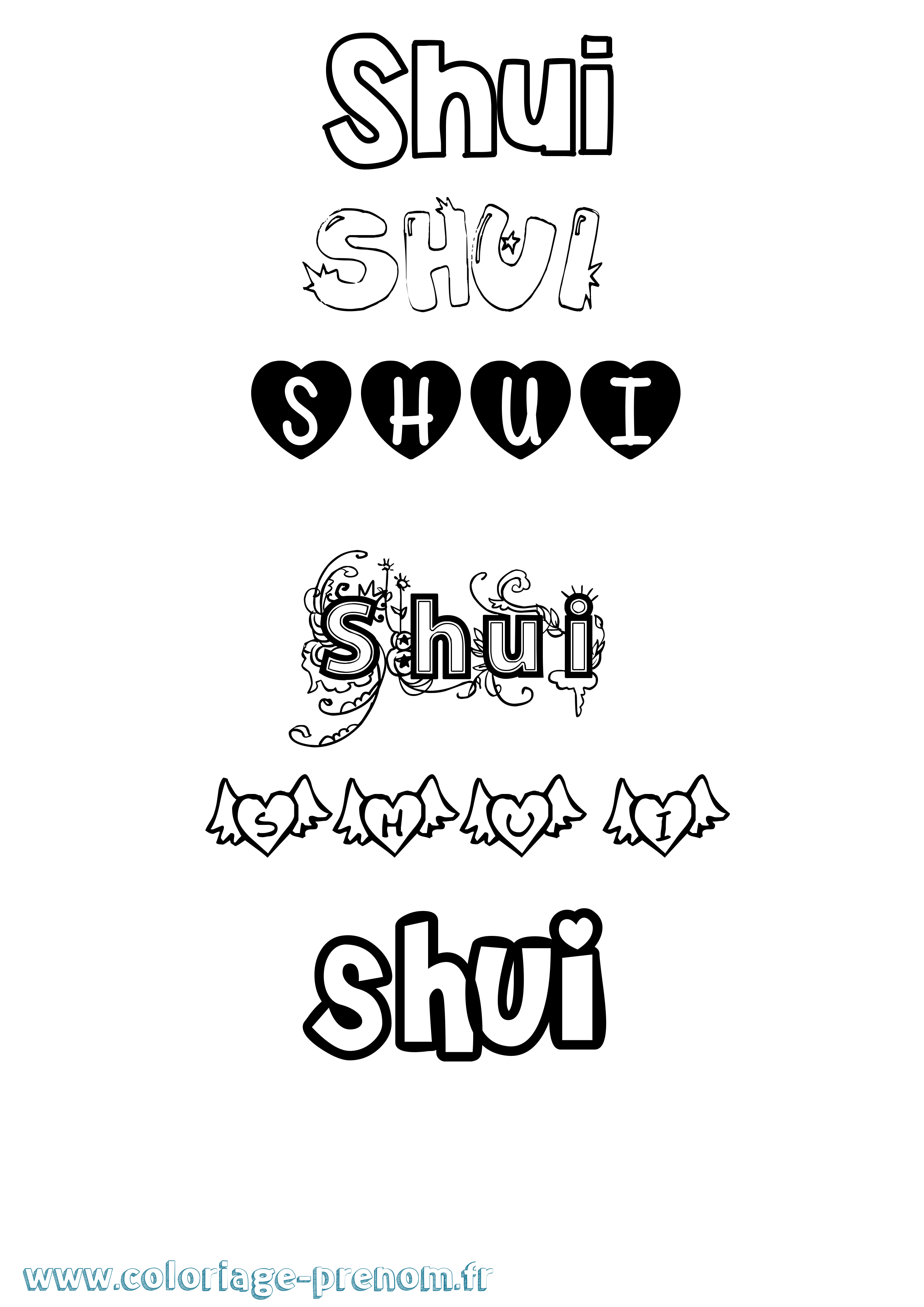 Coloriage Shui Girly Coloriage prénom Shui Girly