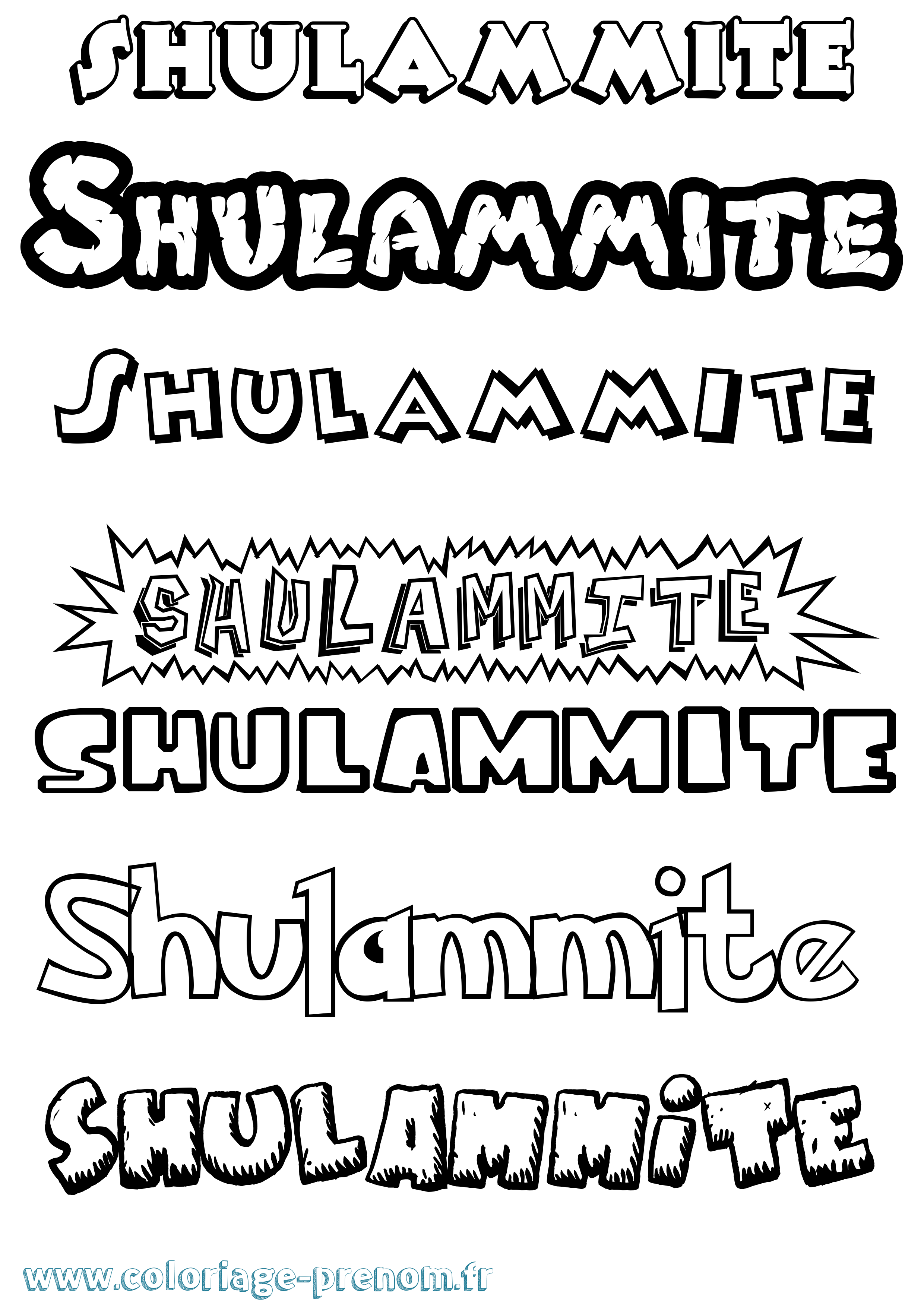 Coloriage Shulammite Dessin Animé Coloriage prénom Shulammite Dessin Animé