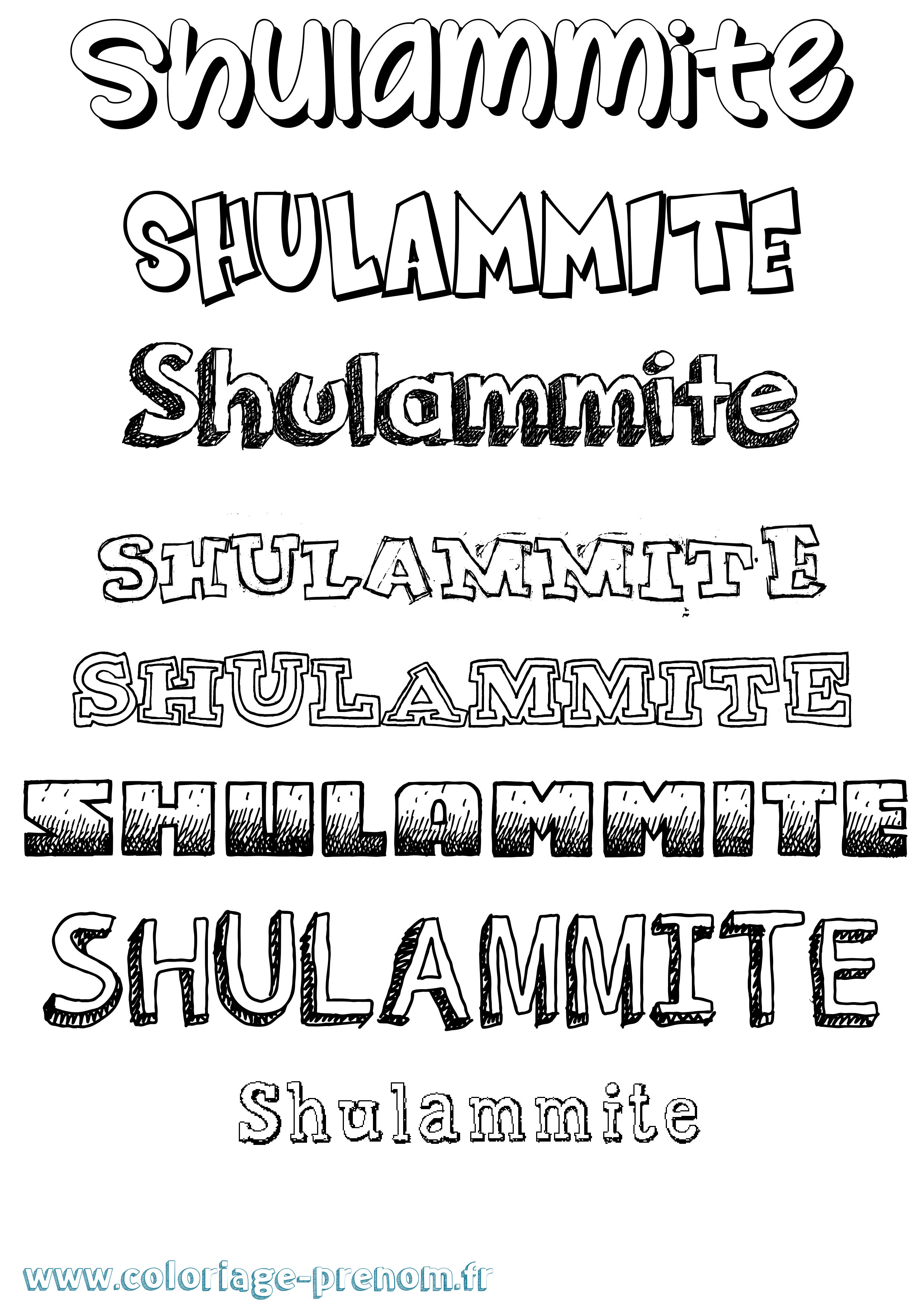 Coloriage Shulammite Dessiné Coloriage prénom Shulammite Dessiné