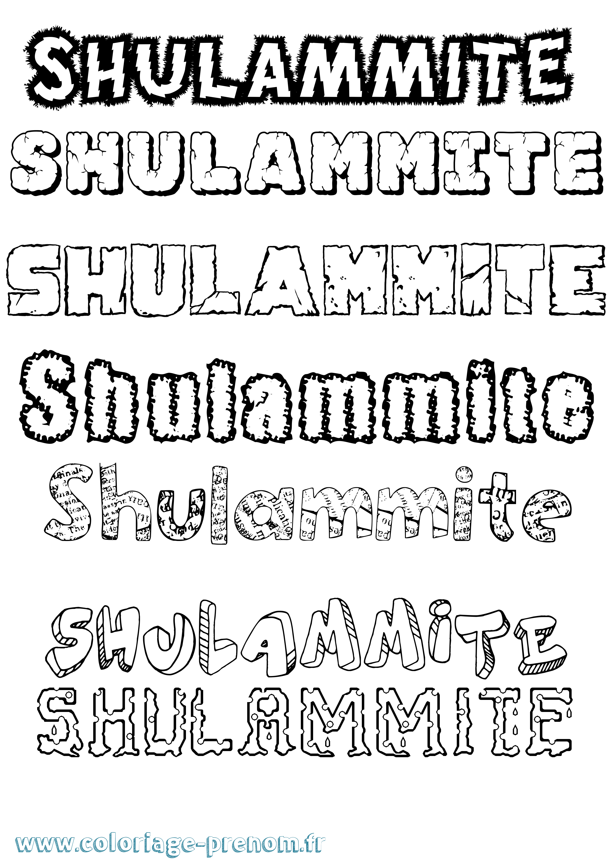 Coloriage Shulammite Destructuré Coloriage prénom Shulammite Destructuré