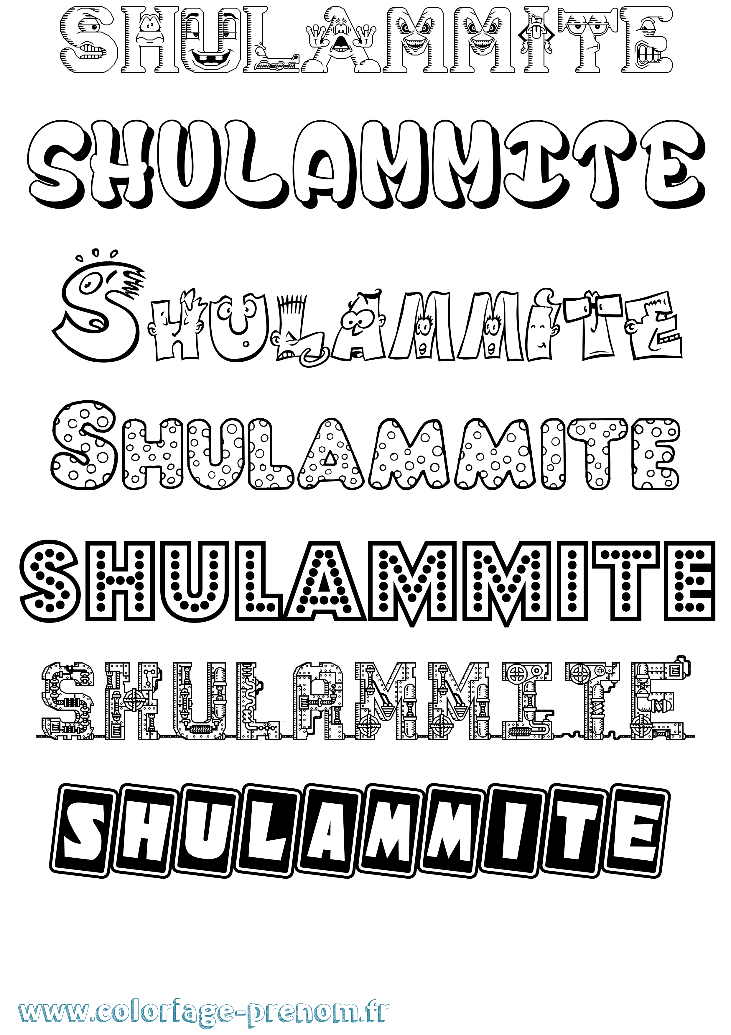 Coloriage Shulammite Fun Coloriage prénom Shulammite Fun
