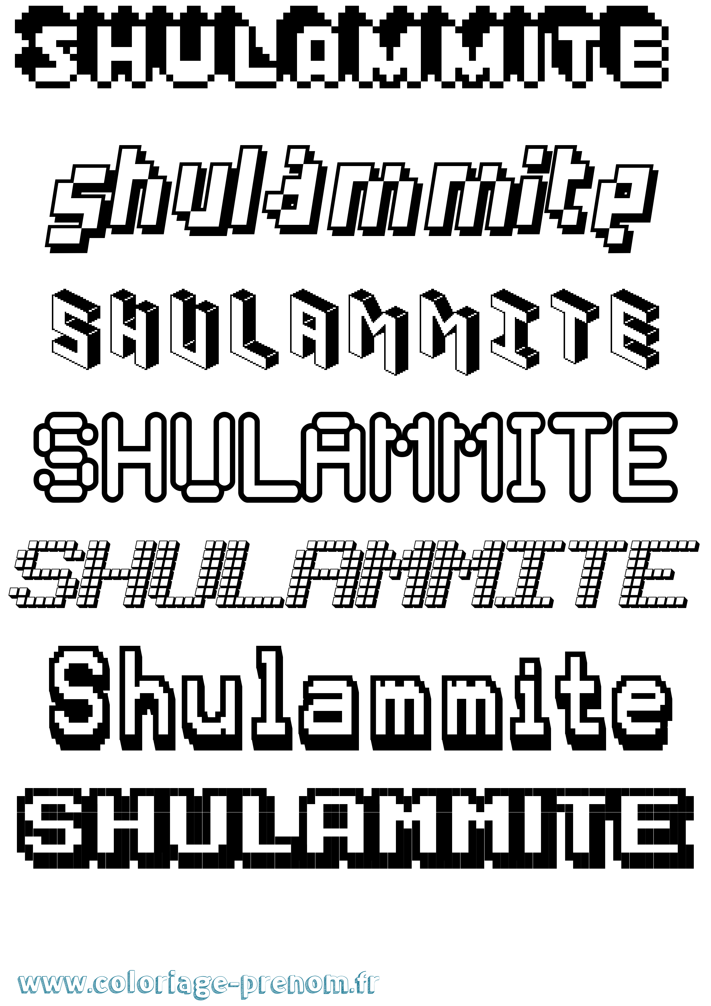 Coloriage Shulammite Pixel Coloriage prénom Shulammite Pixel