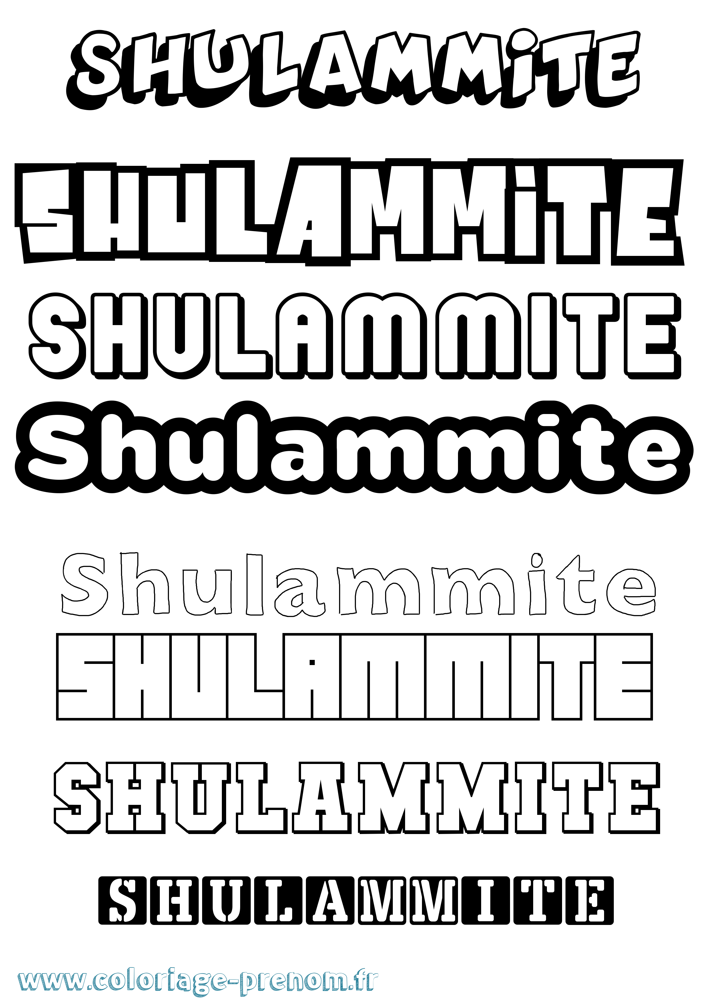 Coloriage Shulammite Simple Coloriage prénom Shulammite Simple