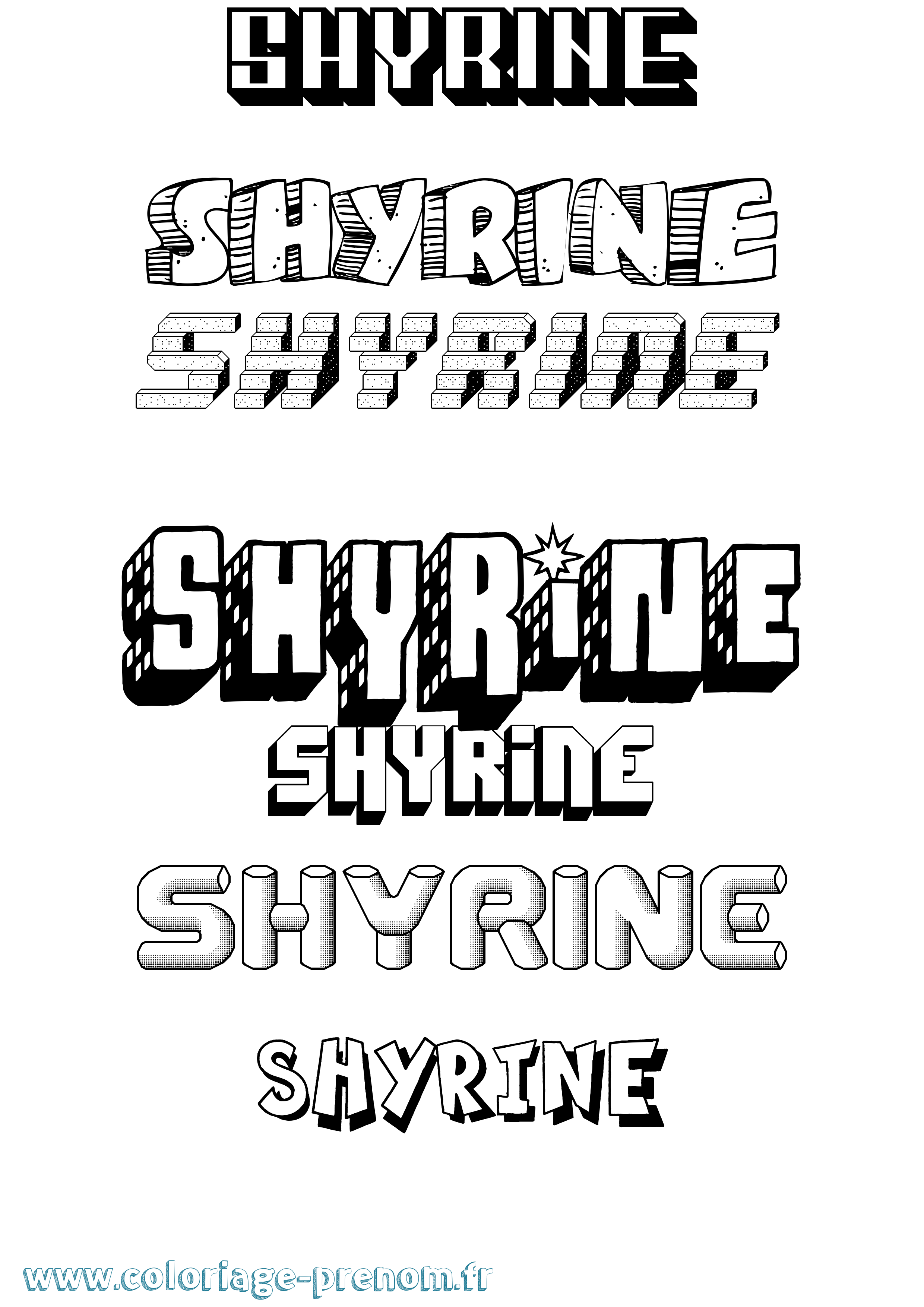 Coloriage Shyrine Effet 3D Coloriage prénom Shyrine Effet 3D