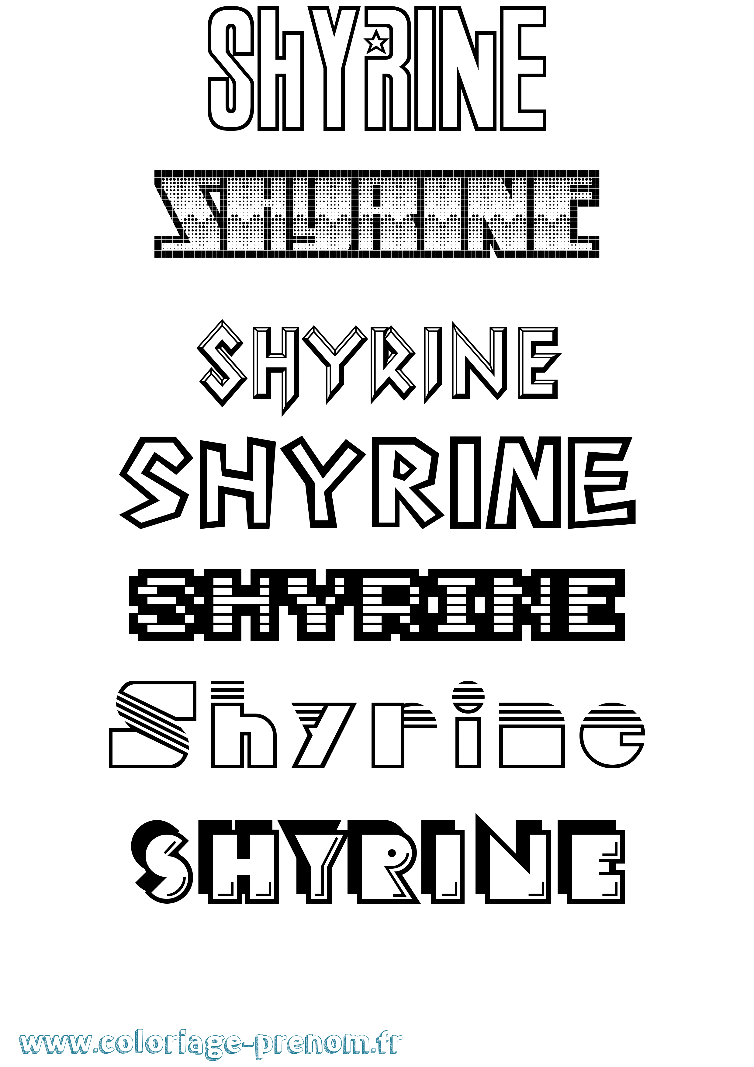 Coloriage Shyrine Jeux Vidéos Coloriage prénom Shyrine Jeux Vidéos