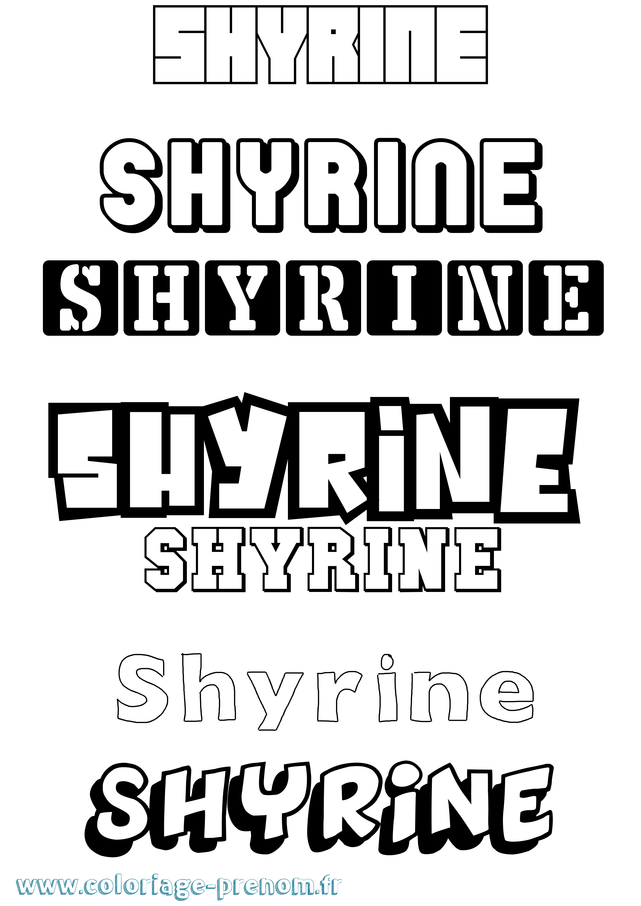 Coloriage Shyrine Simple Coloriage prénom Shyrine Simple