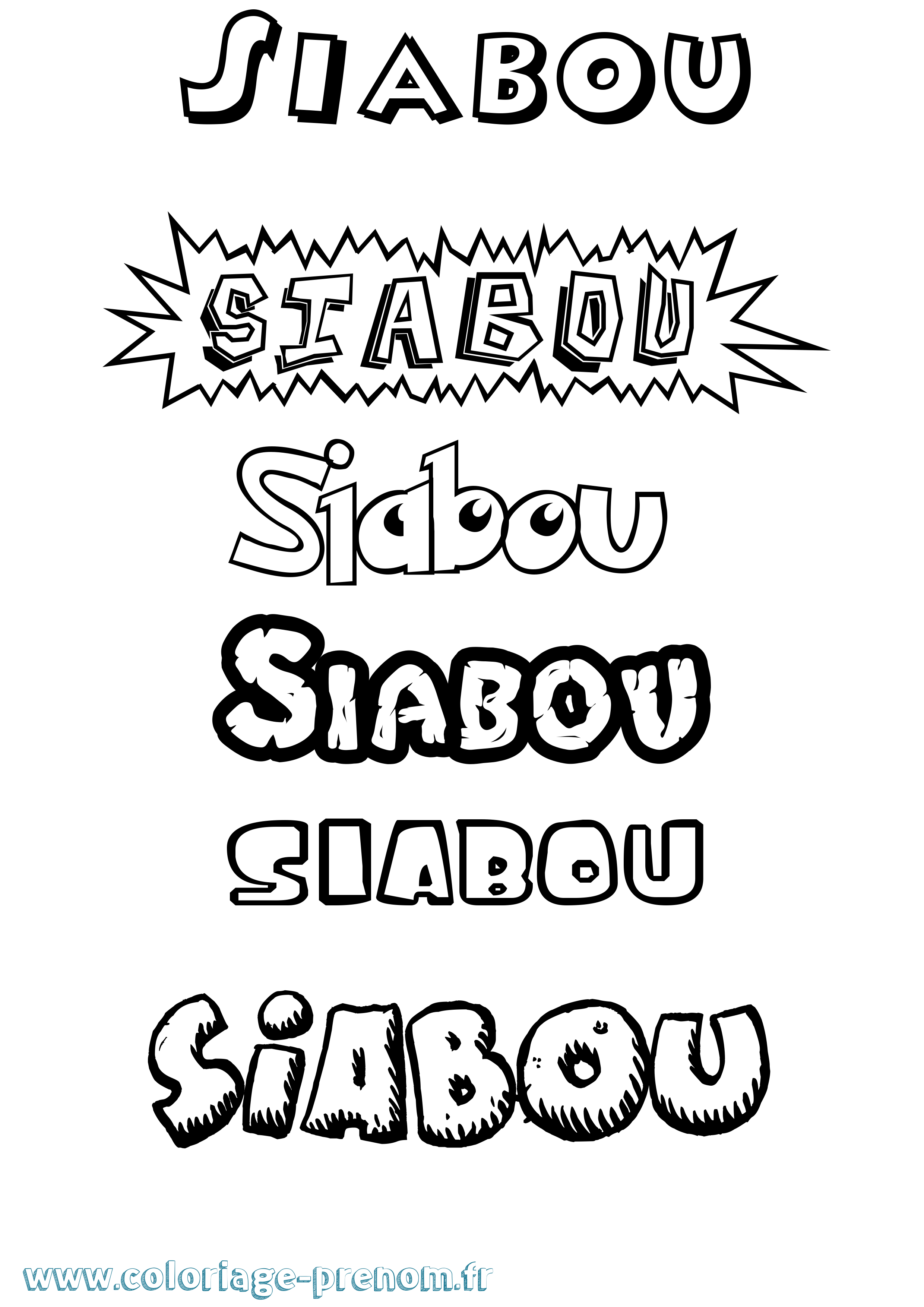 Coloriage Siabou Dessin Animé Coloriage prénom Siabou Dessin Animé