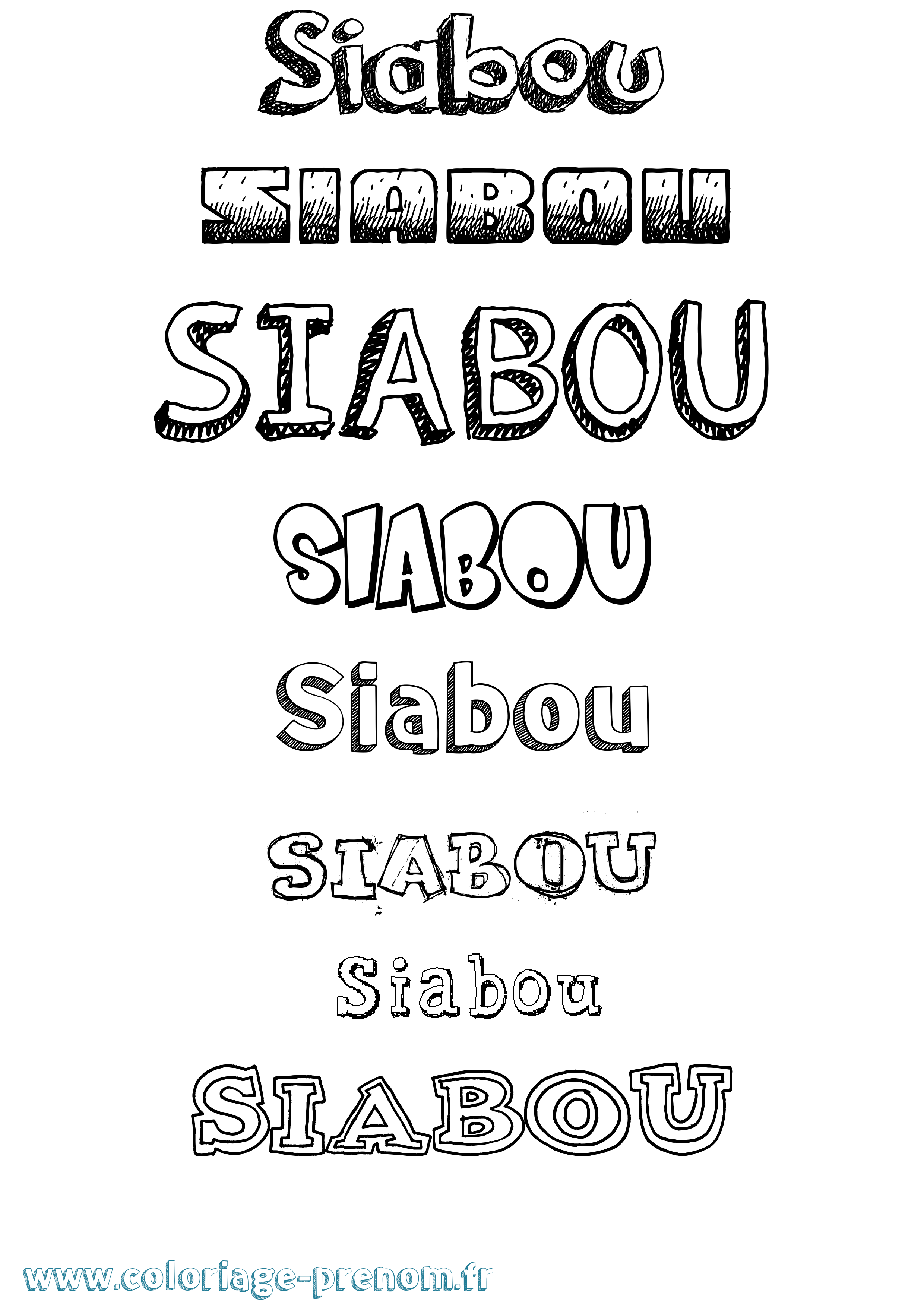 Coloriage Siabou Dessiné Coloriage prénom Siabou Dessiné
