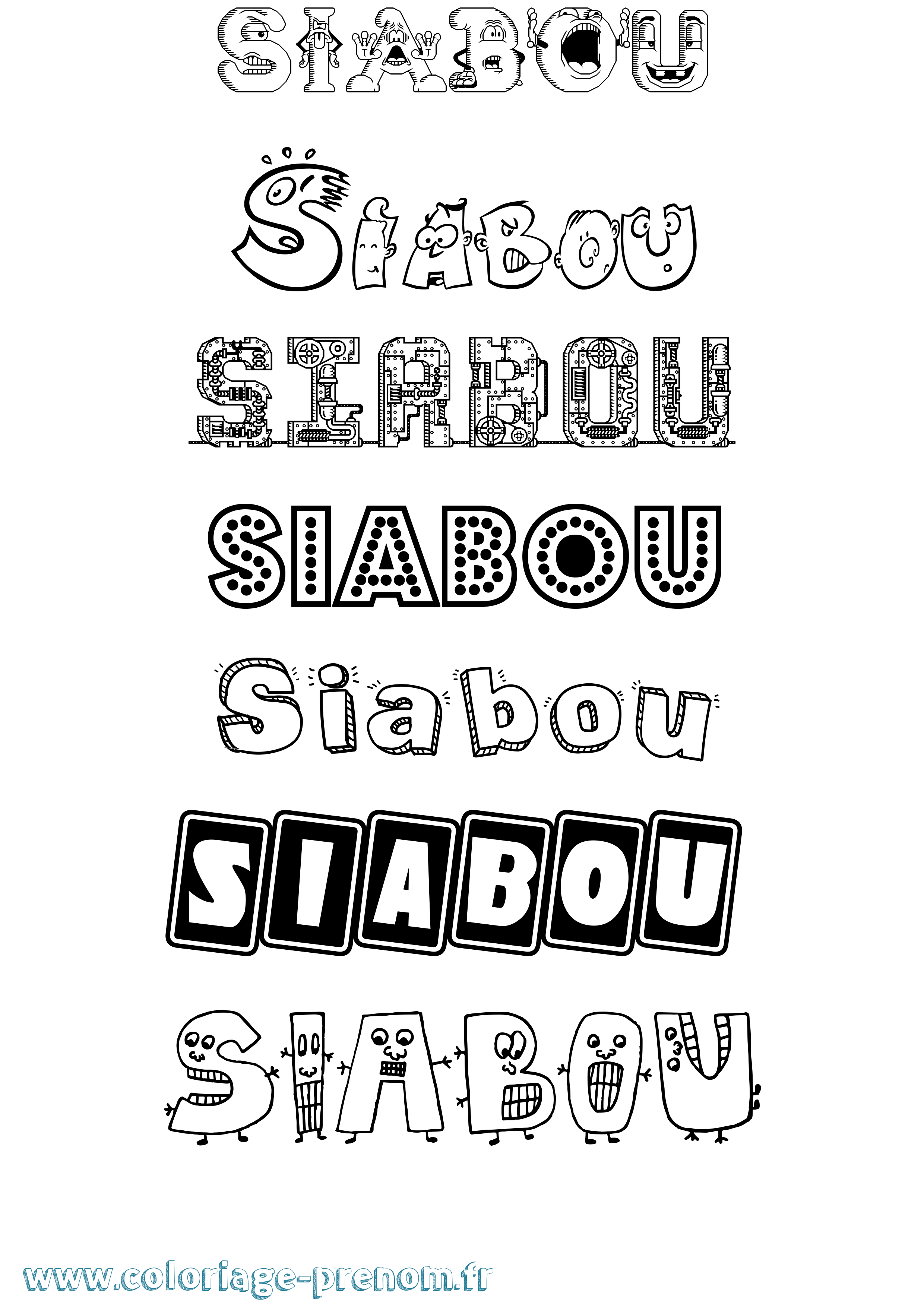 Coloriage Siabou Fun Coloriage prénom Siabou Fun