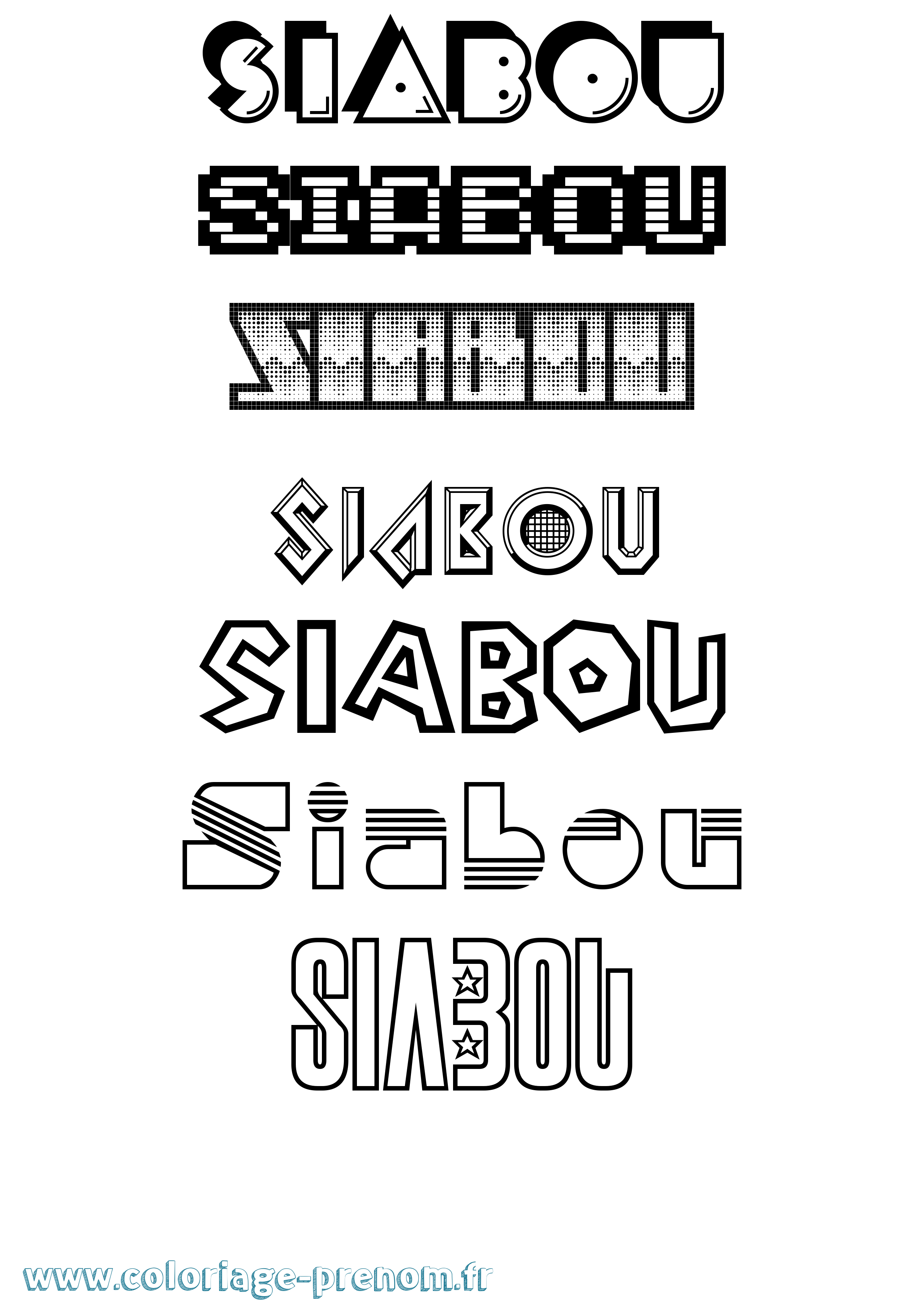 Coloriage Siabou Jeux Vidéos Coloriage prénom Siabou Jeux Vidéos