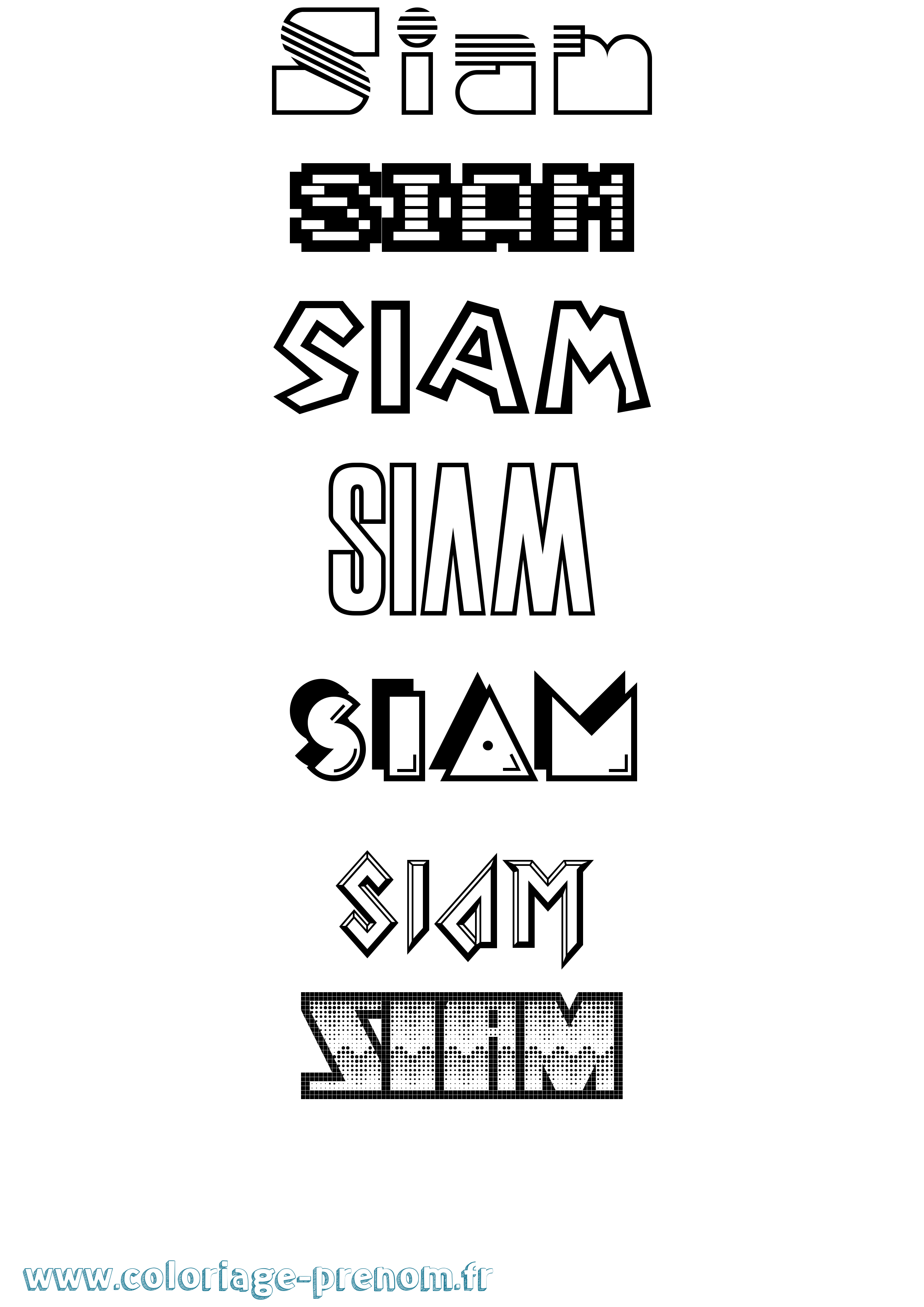 Coloriage Siam Jeux Vidéos Coloriage prénom Siam Jeux Vidéos