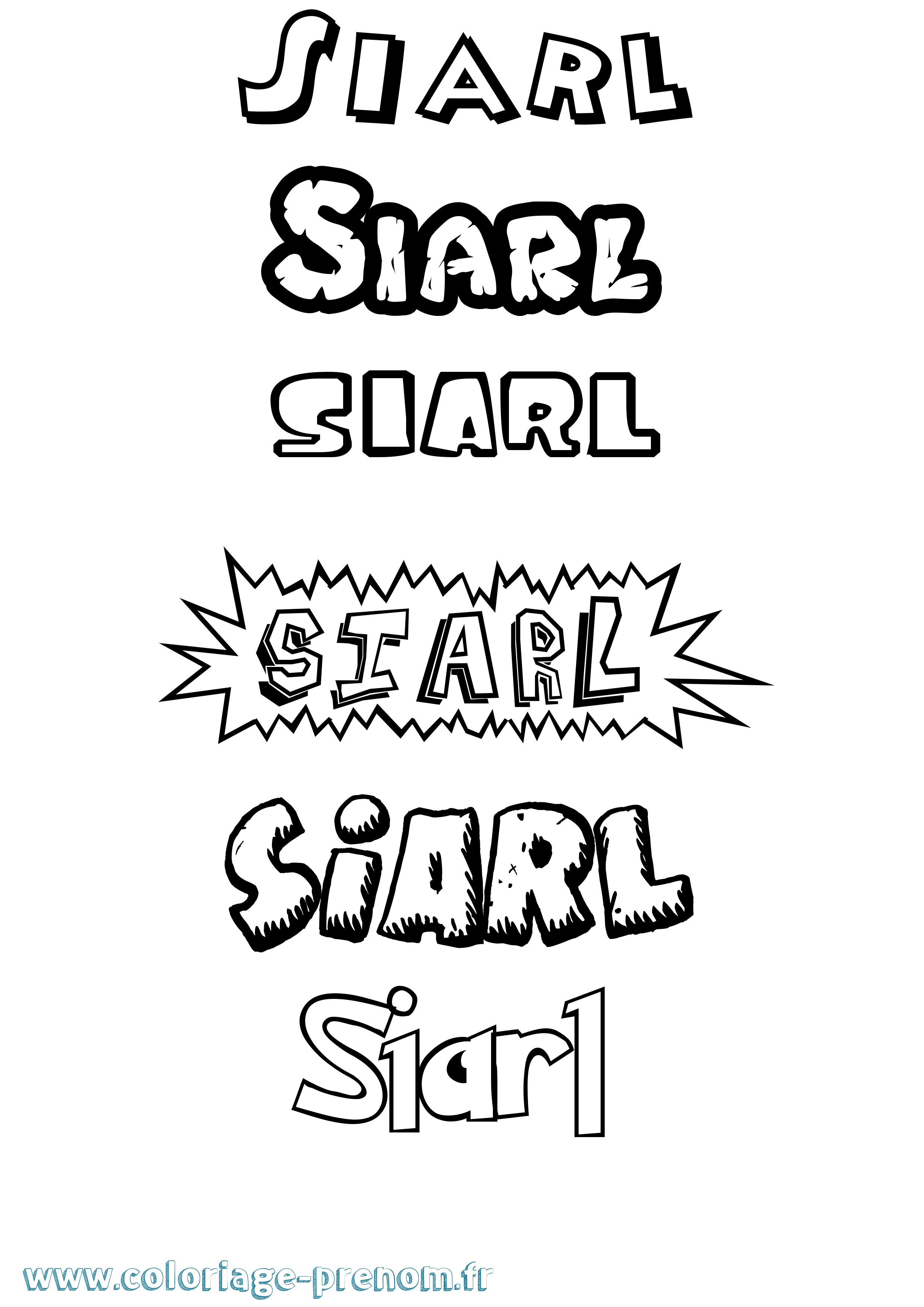 Coloriage Siarl Dessin Animé Coloriage prénom Siarl Dessin Animé