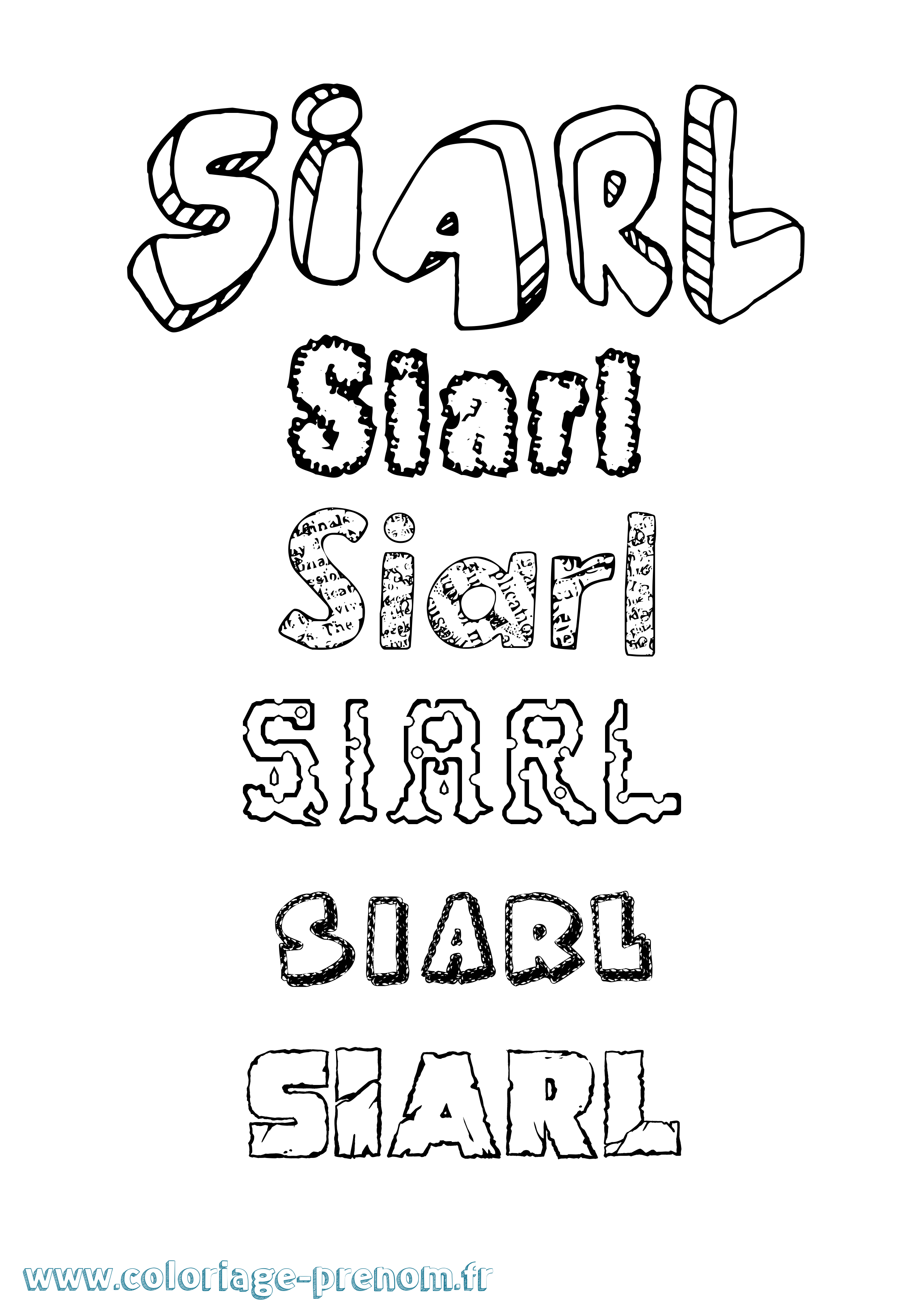 Coloriage Siarl Destructuré Coloriage prénom Siarl Destructuré