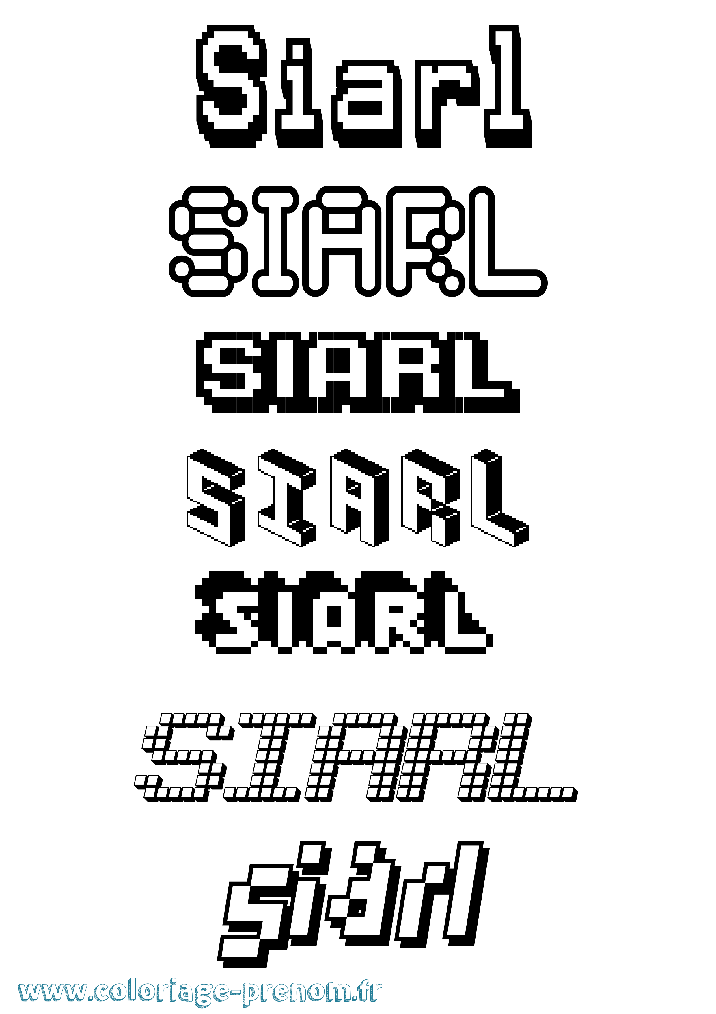 Coloriage Siarl Pixel Coloriage prénom Siarl Pixel
