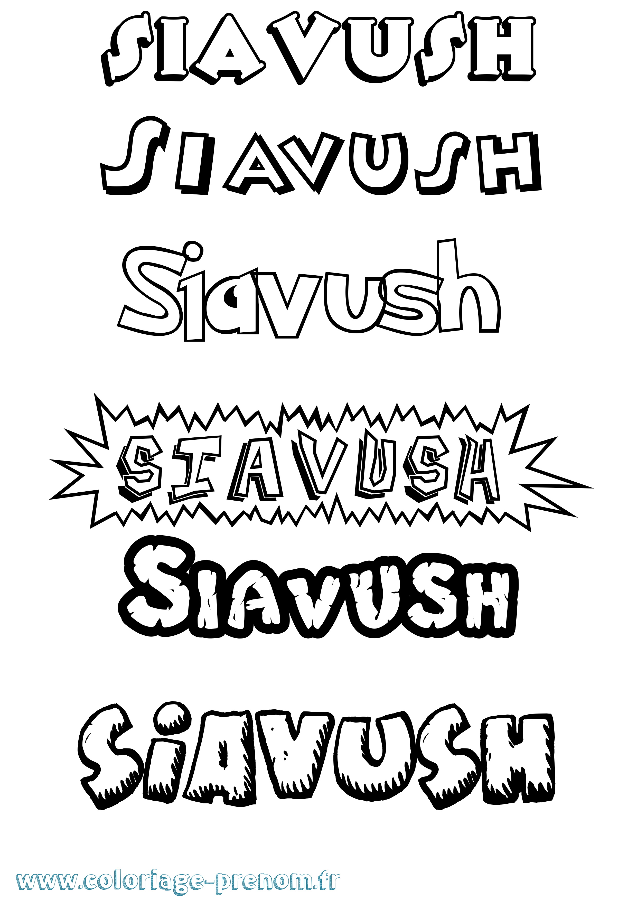 Coloriage Siavush Dessin Animé Coloriage prénom Siavush Dessin Animé