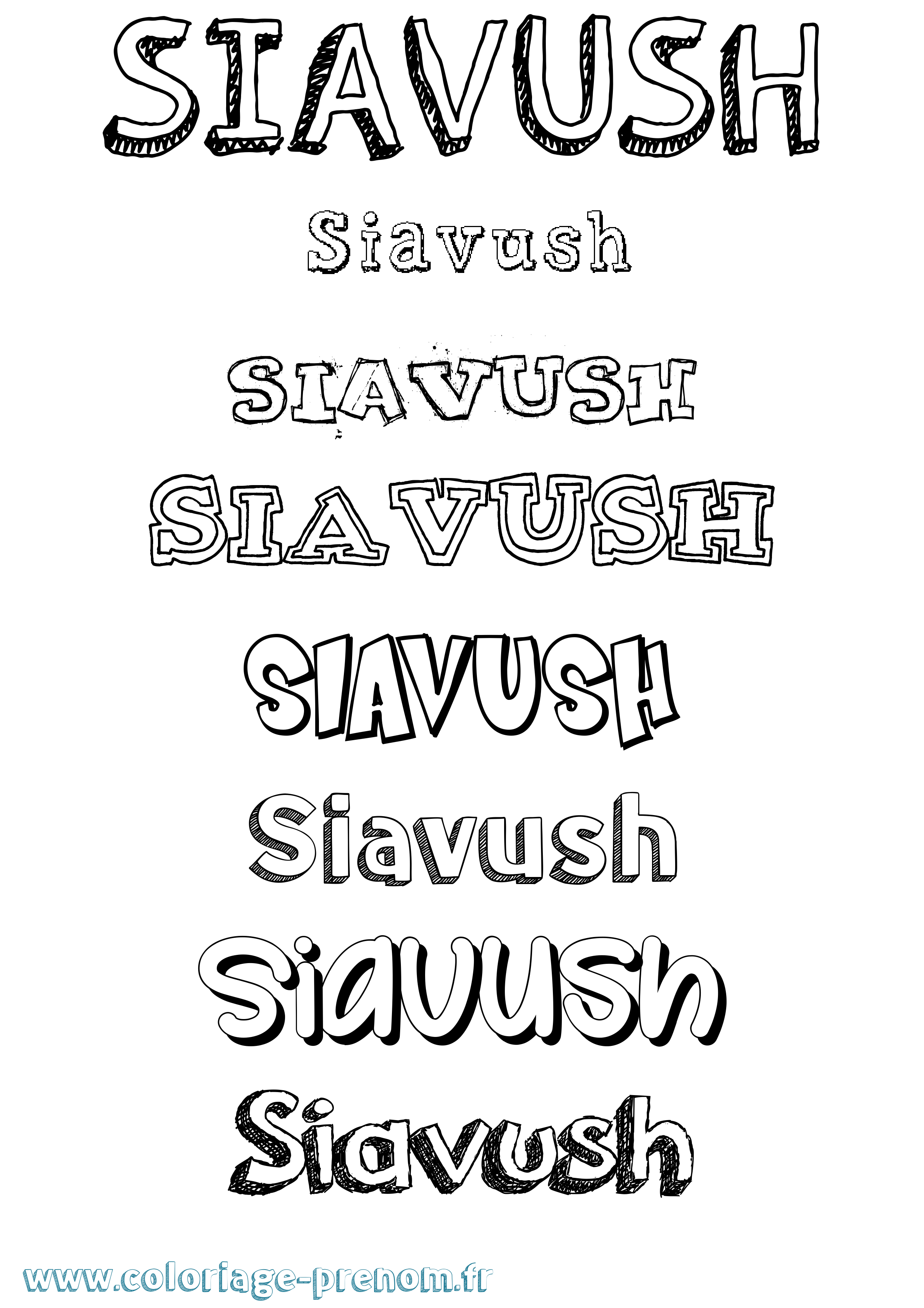 Coloriage Siavush Dessiné Coloriage prénom Siavush Dessiné
