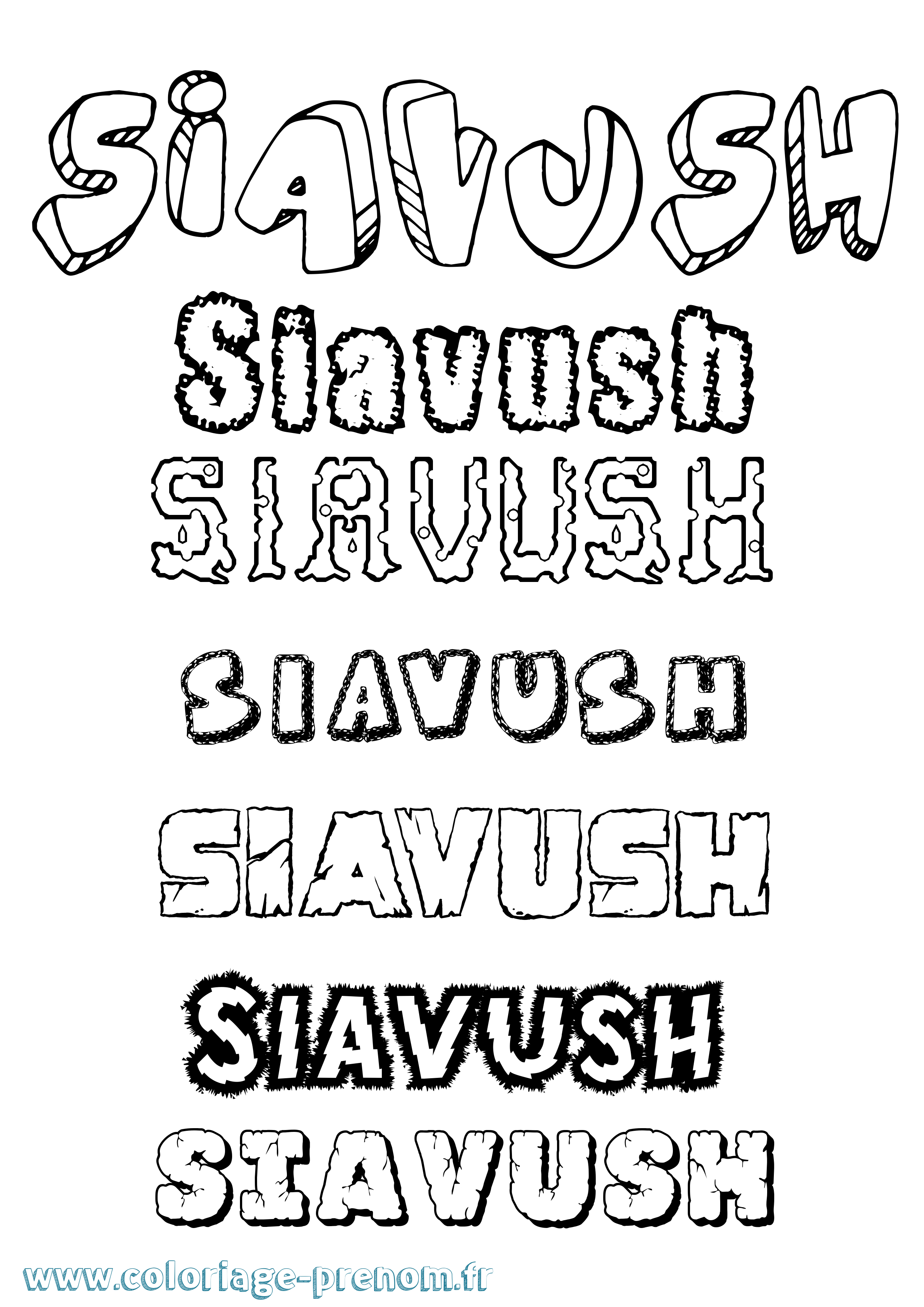 Coloriage Siavush Destructuré Coloriage prénom Siavush Destructuré