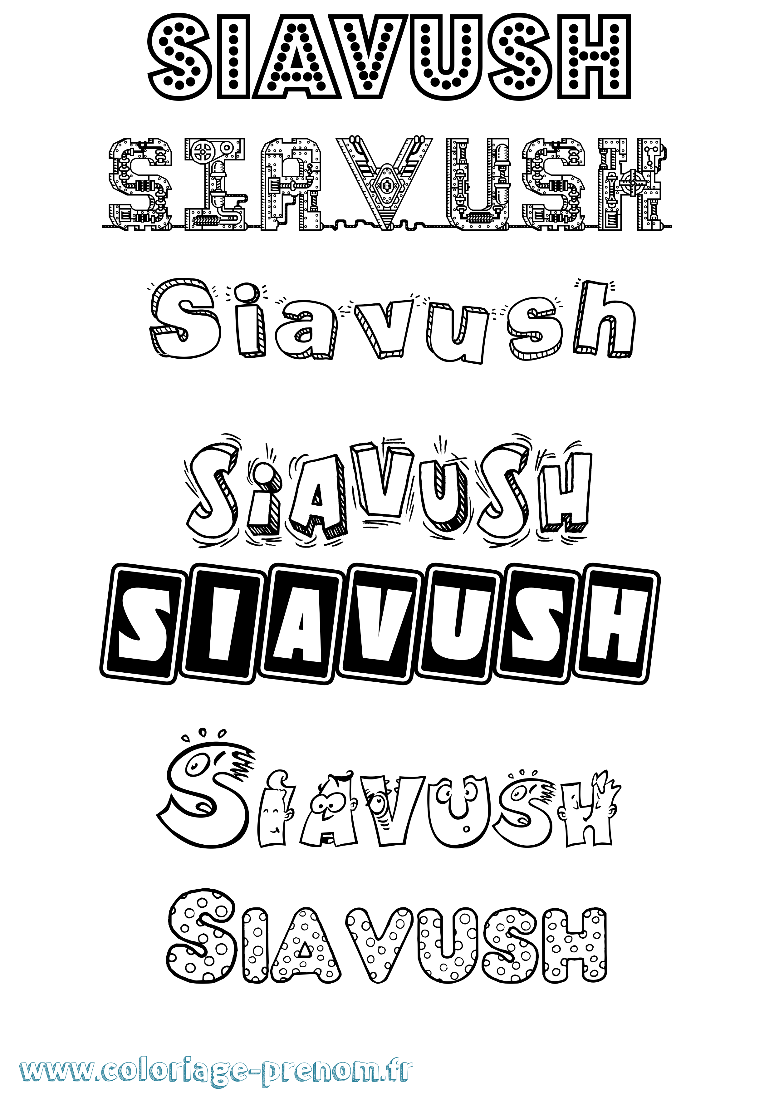 Coloriage Siavush Fun Coloriage prénom Siavush Fun