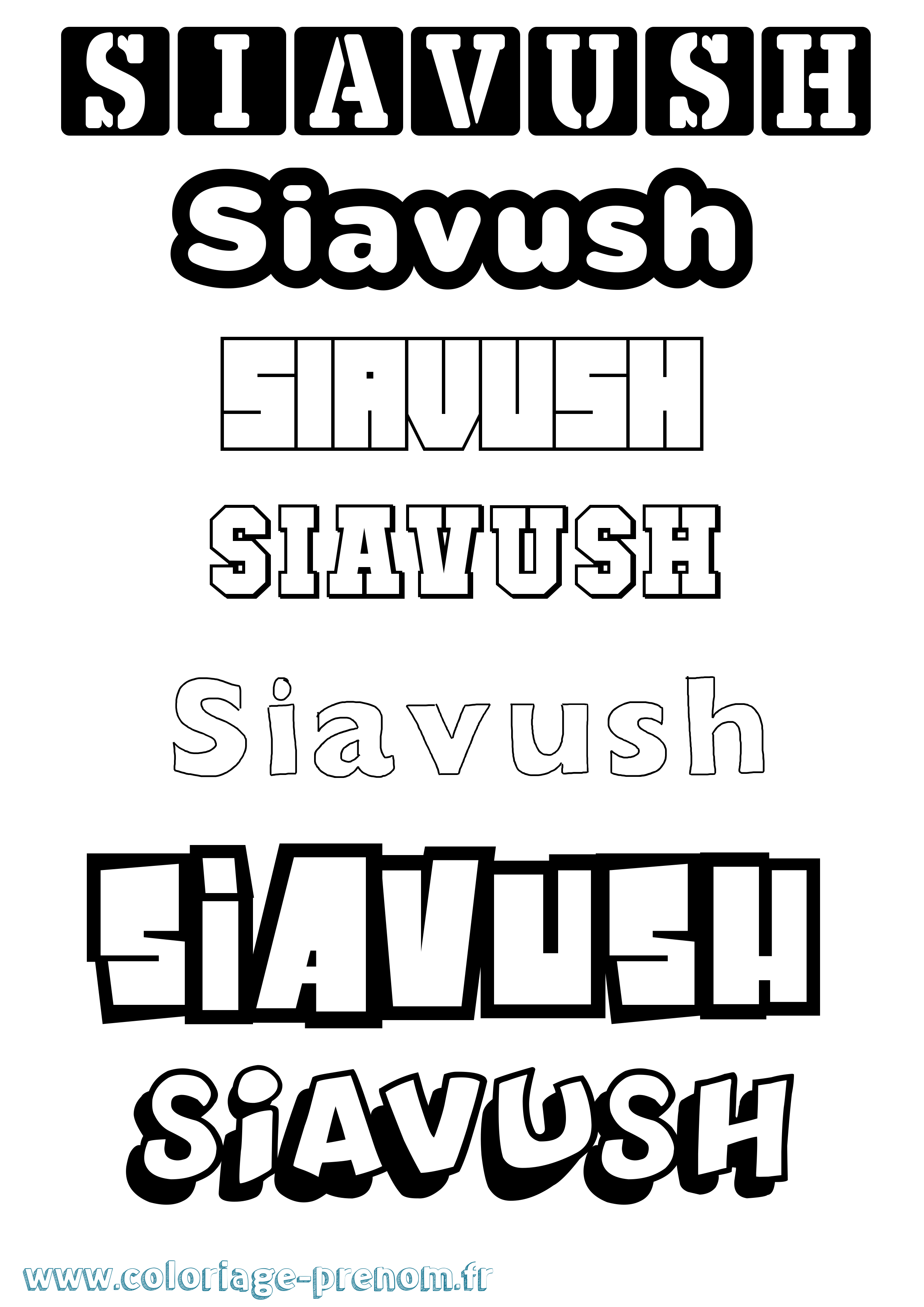 Coloriage Siavush Simple Coloriage prénom Siavush Simple