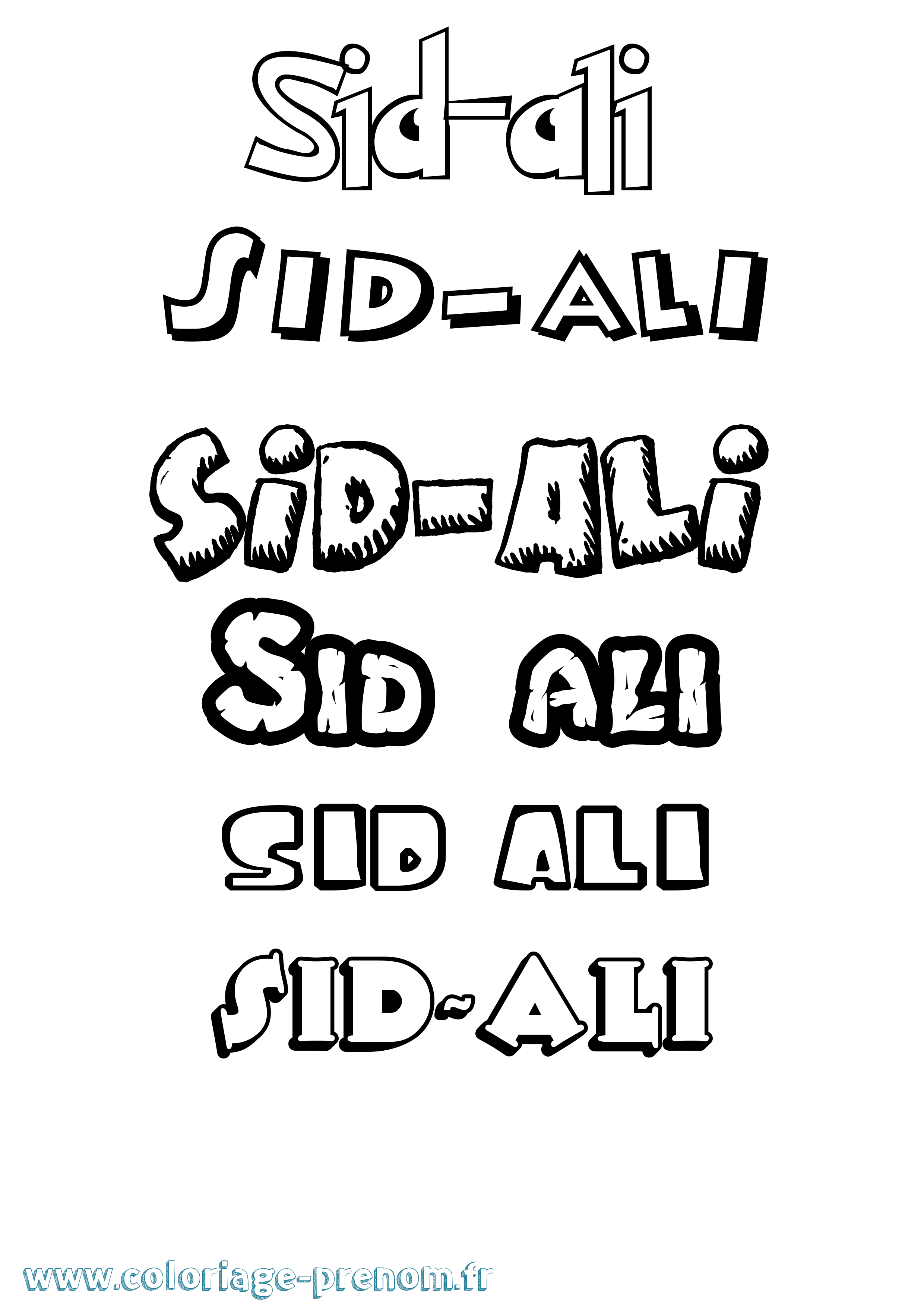 Coloriage Sid-Ali Dessin Animé Coloriage prénom Sid-Ali Dessin Animé