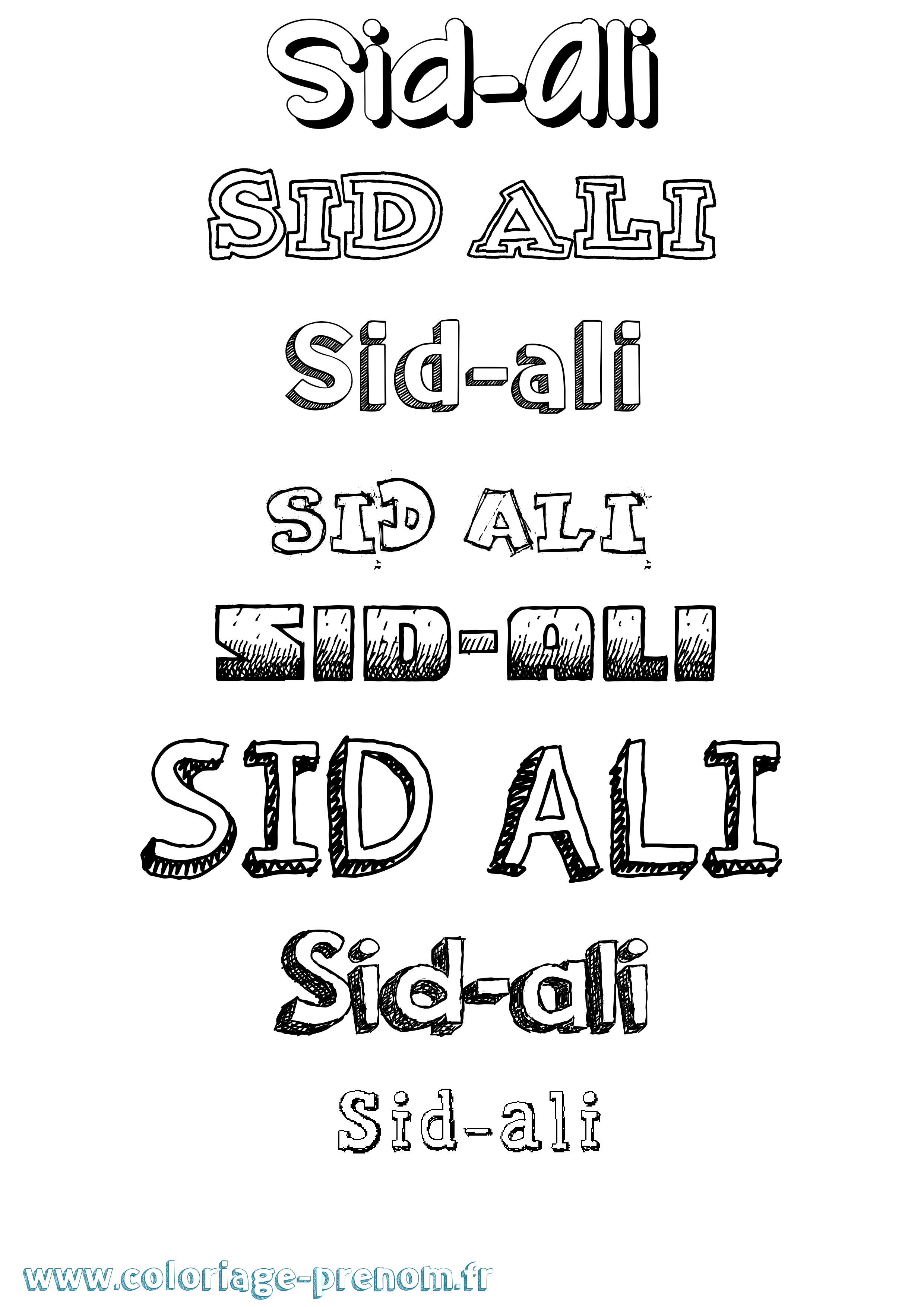 Coloriage Sid-Ali Dessiné Coloriage prénom Sid-Ali Dessiné