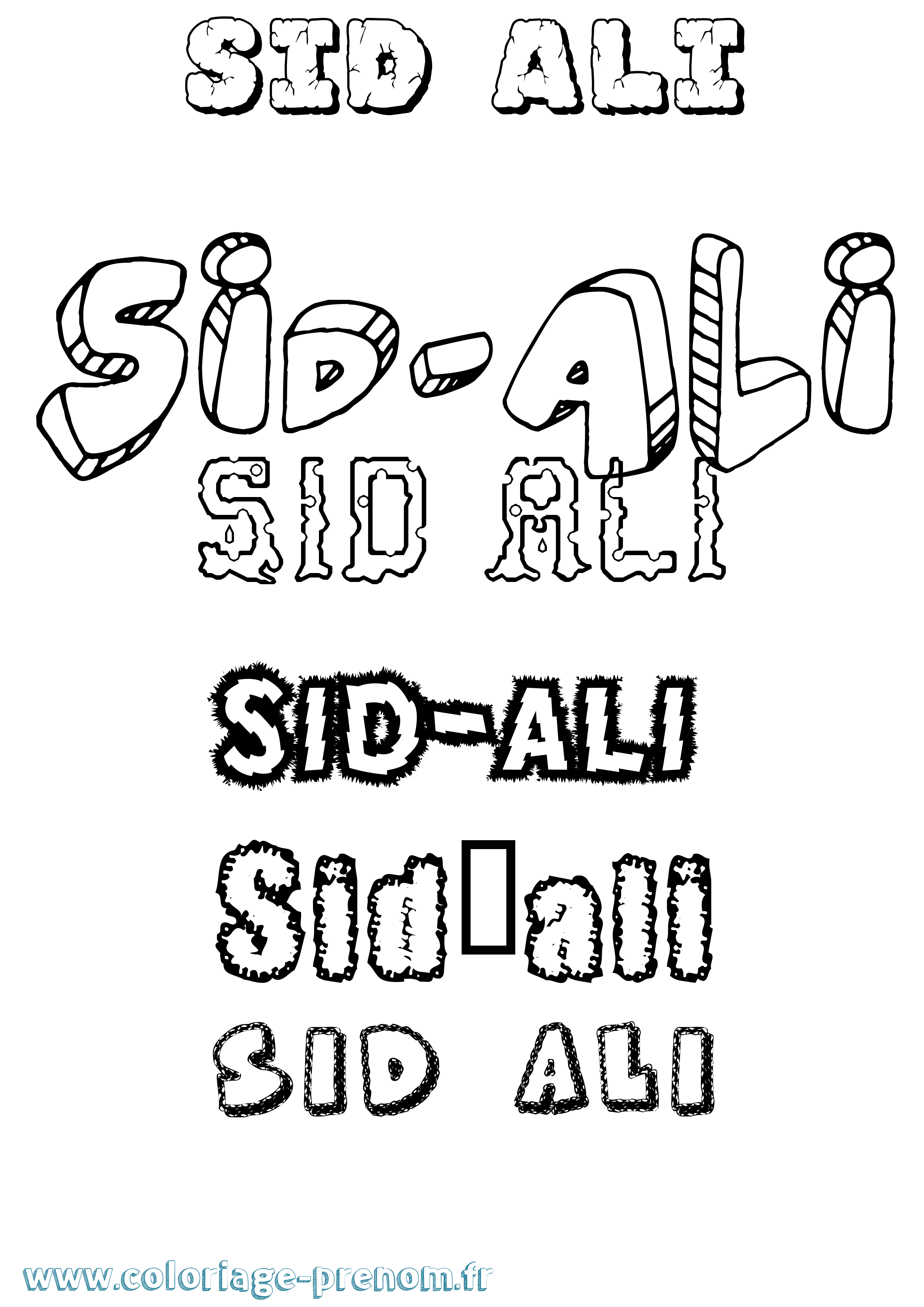 Coloriage Sid-Ali Destructuré Coloriage prénom Sid-Ali Destructuré