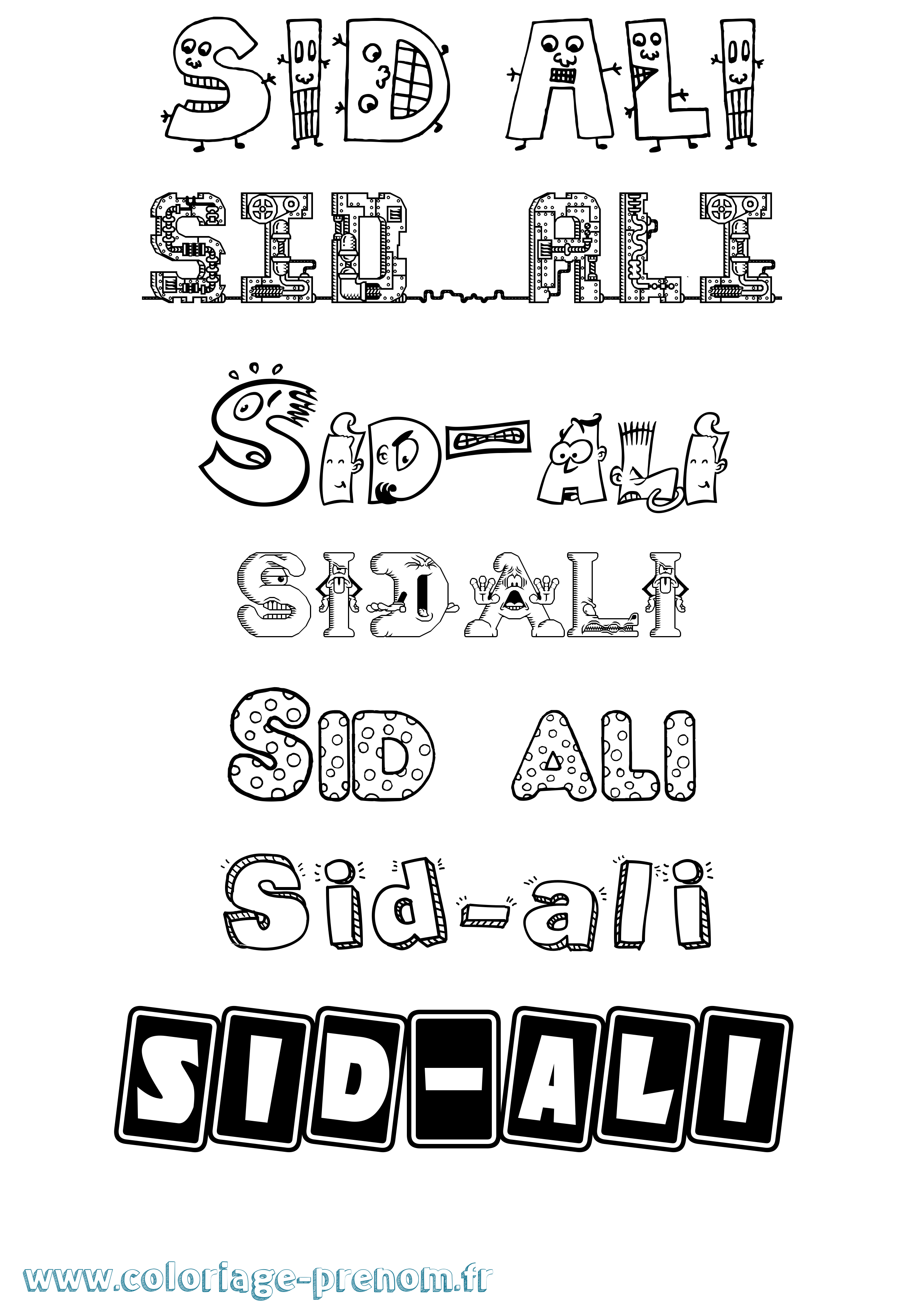 Coloriage Sid-Ali Fun Coloriage prénom Sid-Ali Fun