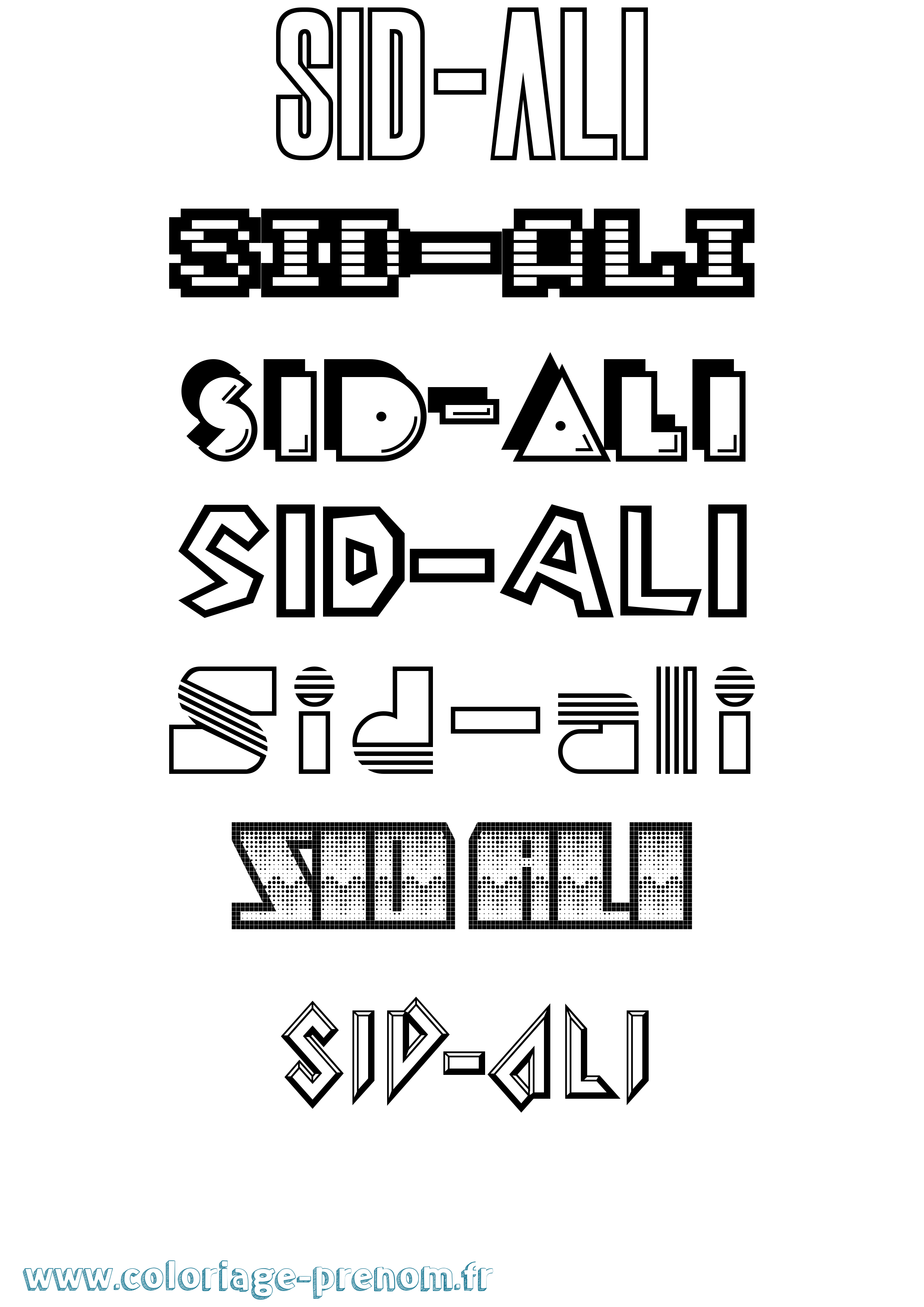 Coloriage Sid-Ali Jeux Vidéos Coloriage prénom Sid-Ali Jeux Vidéos