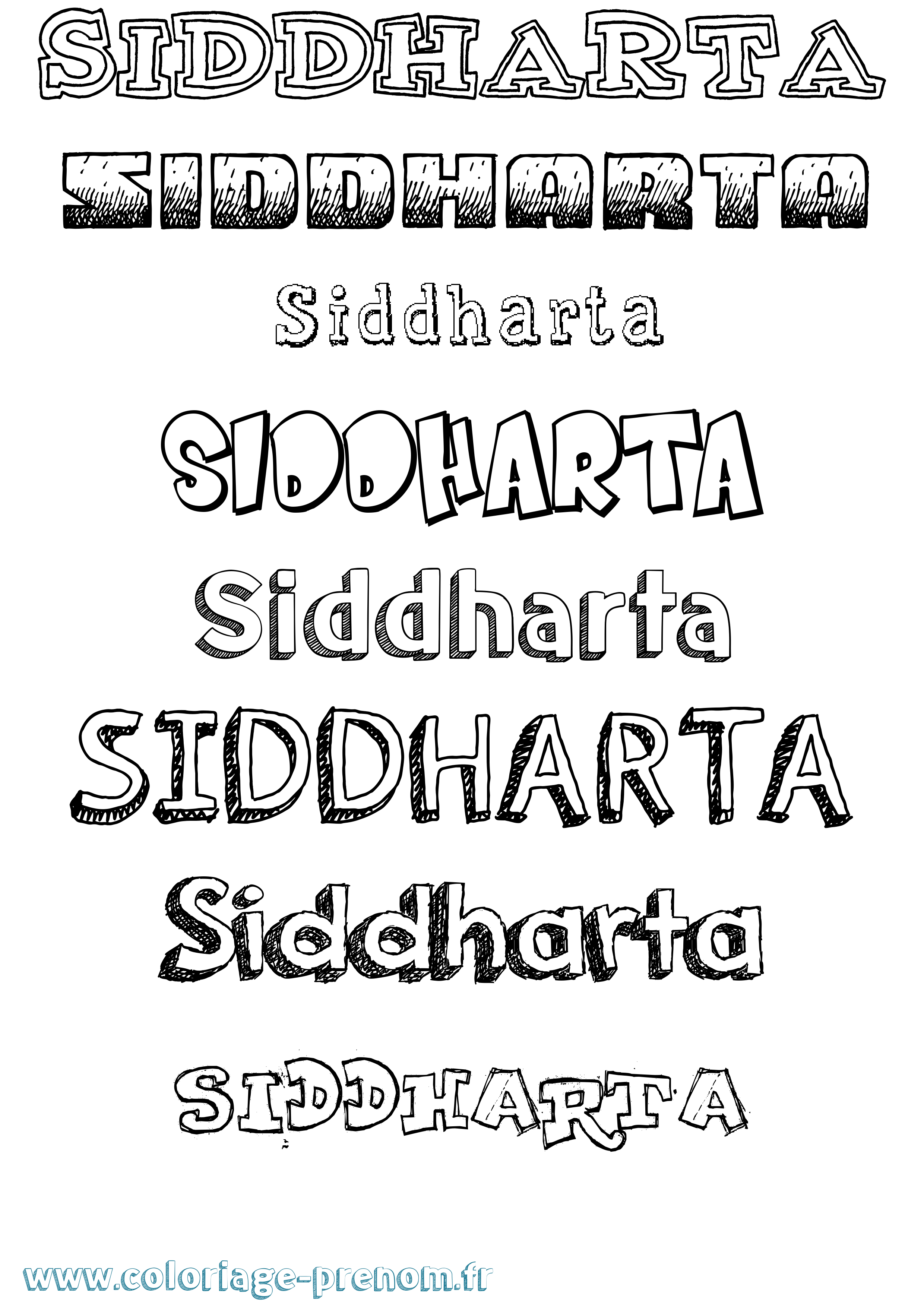 Coloriage Siddharta Dessiné Coloriage prénom Siddharta Dessiné
