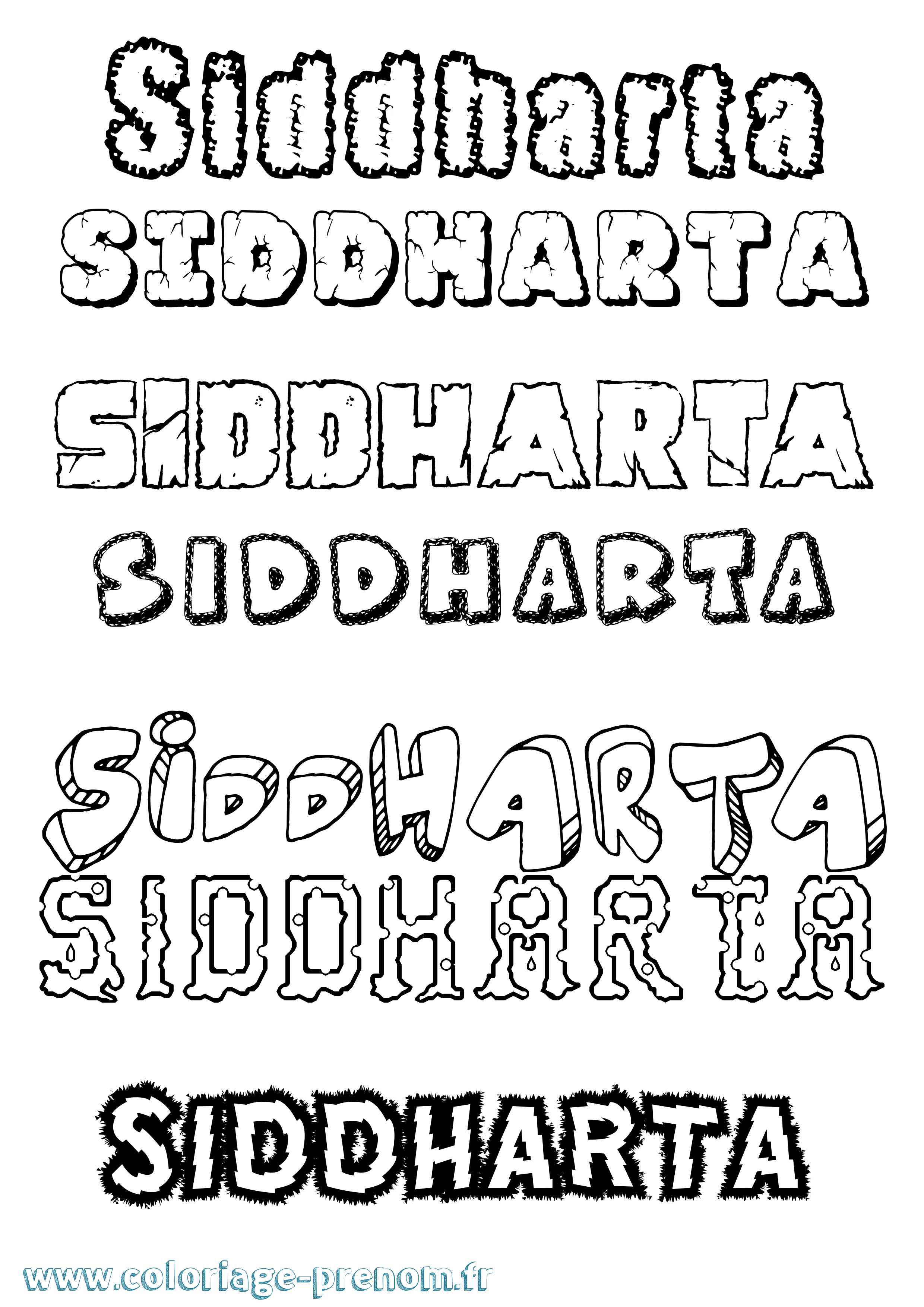 Coloriage Siddharta Destructuré Coloriage prénom Siddharta Destructuré