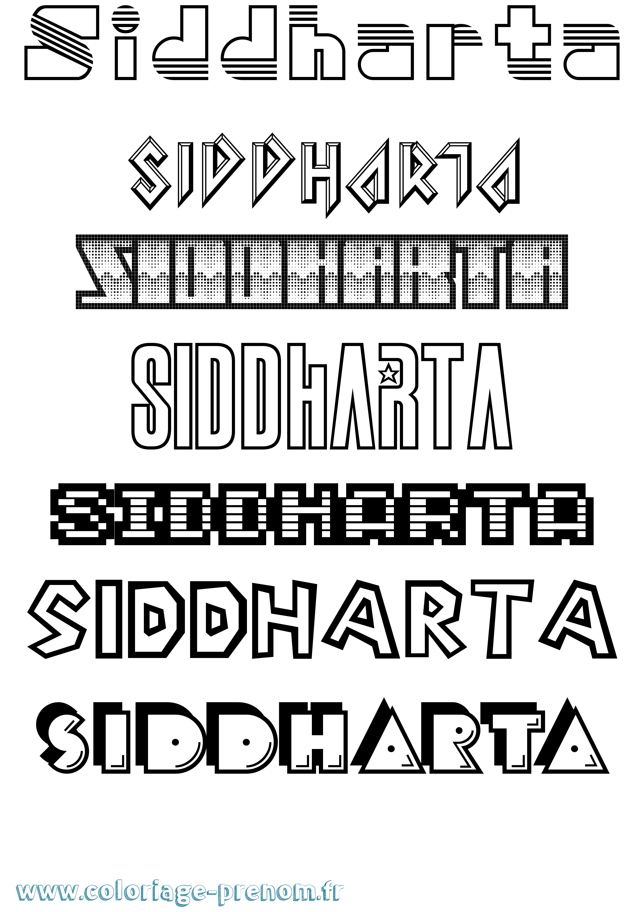 Coloriage Siddharta Jeux Vidéos Coloriage prénom Siddharta Jeux Vidéos