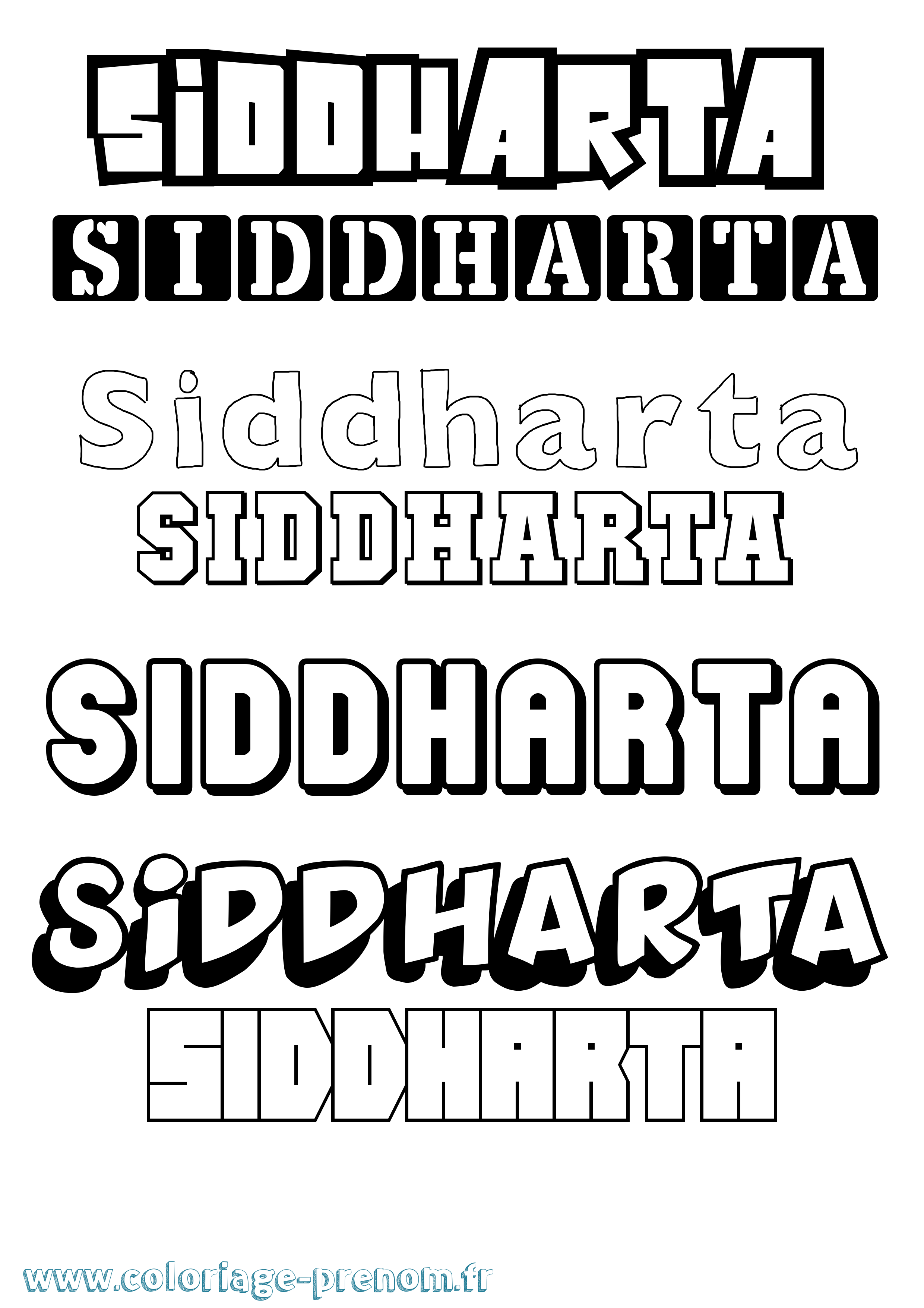 Coloriage Siddharta Simple Coloriage prénom Siddharta Simple