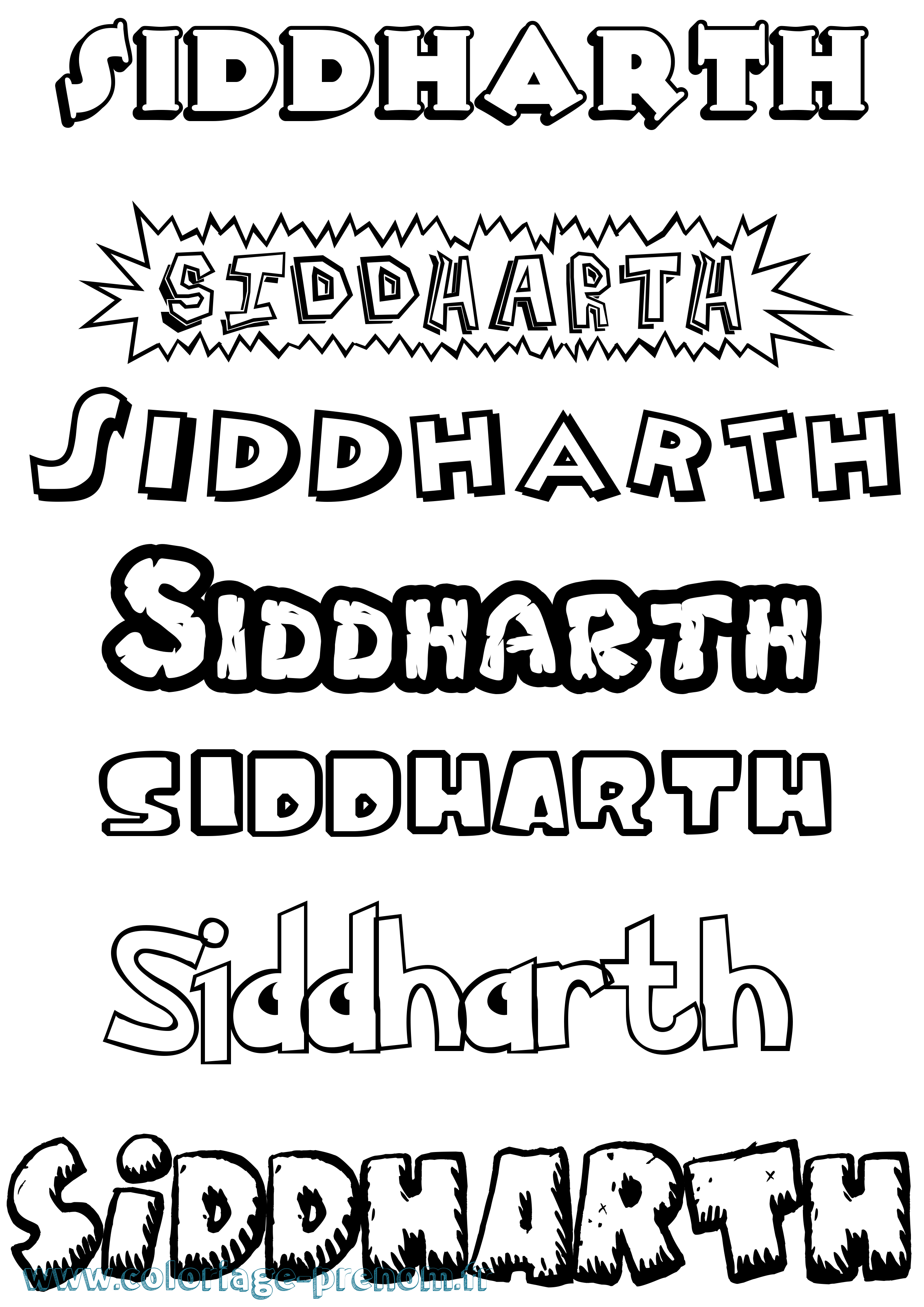 Coloriage Siddharth Dessin Animé Coloriage prénom Siddharth Dessin Animé