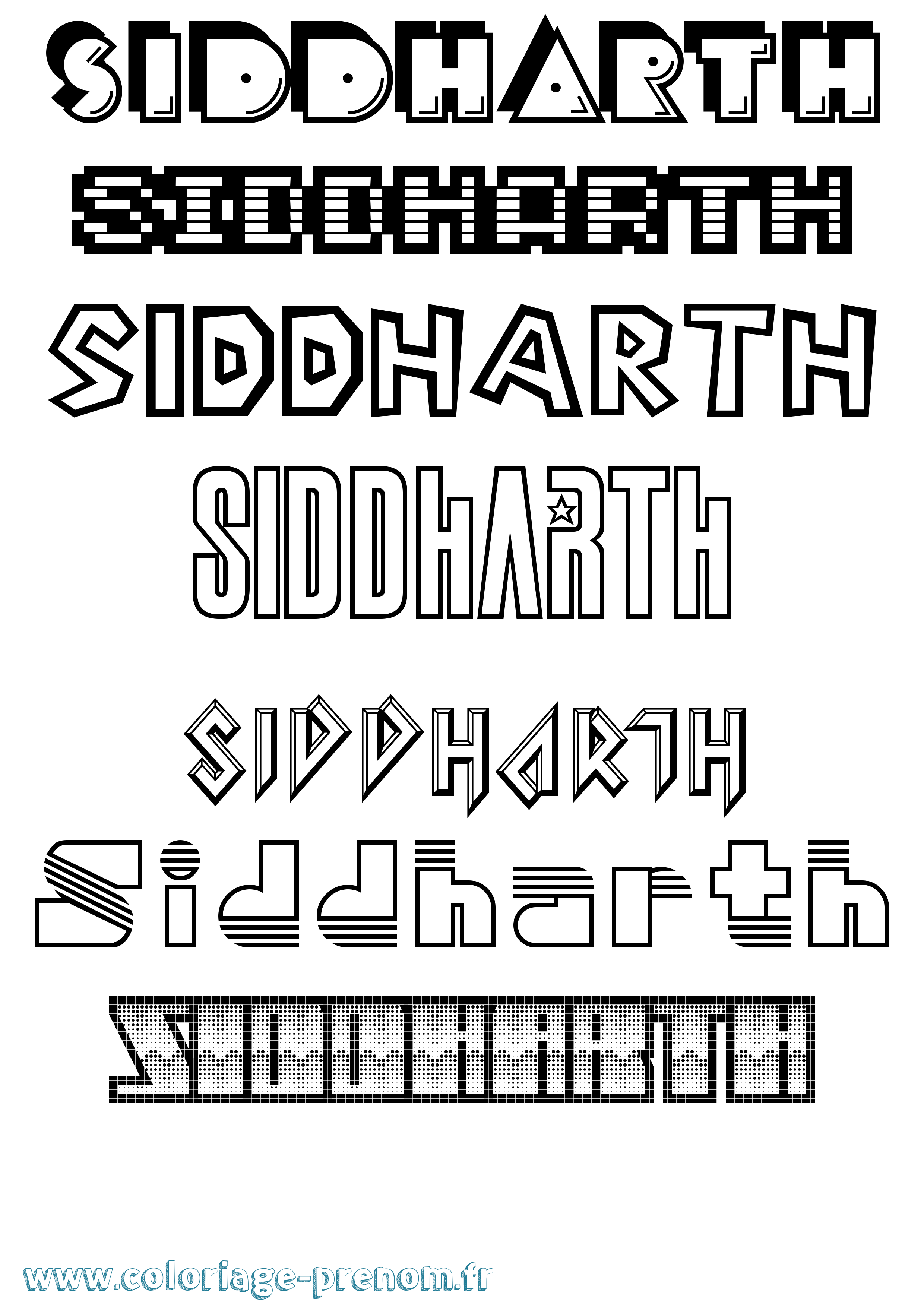 Coloriage Siddharth Jeux Vidéos Coloriage prénom Siddharth Jeux Vidéos
