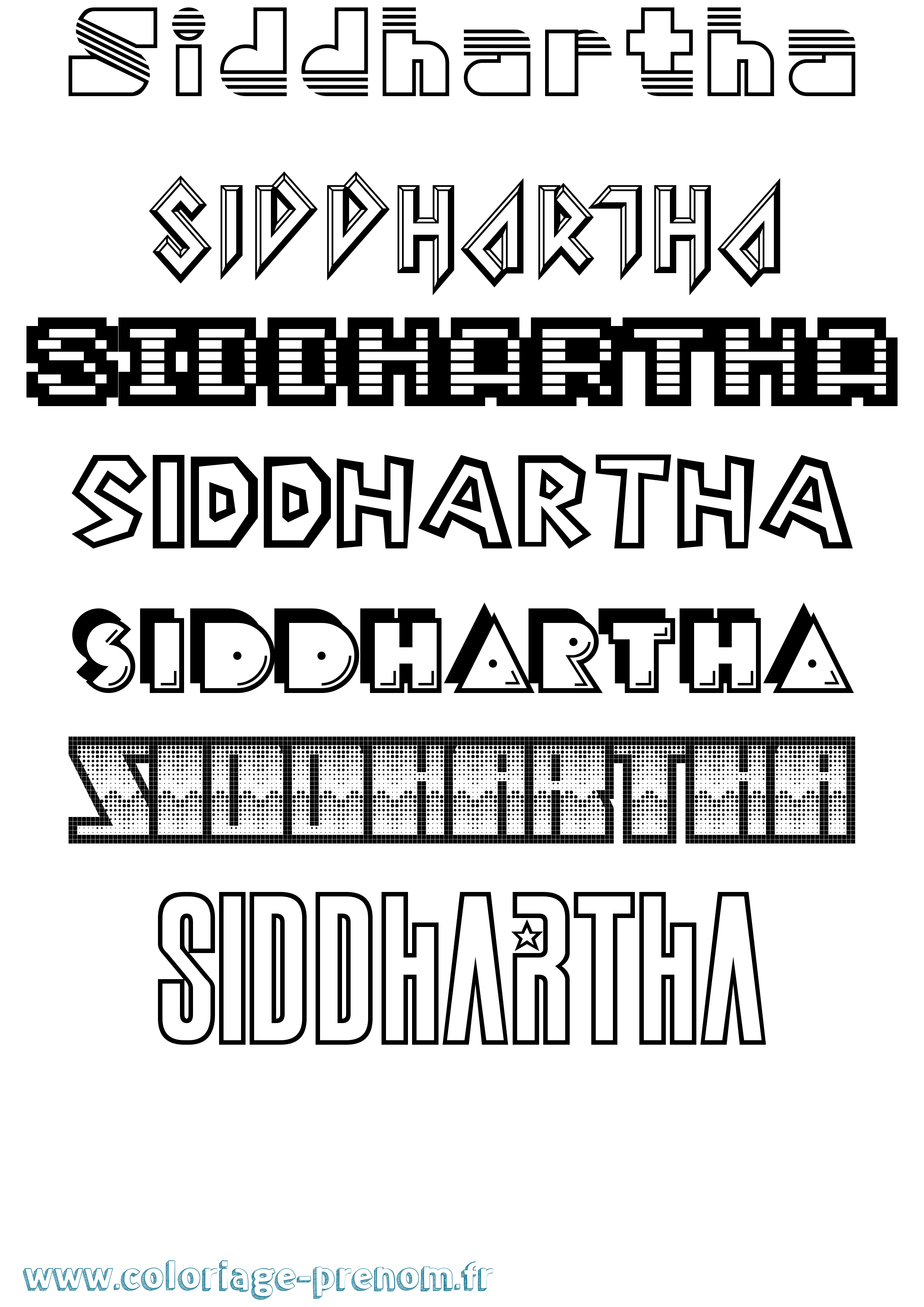 Coloriage Siddhartha Jeux Vidéos Coloriage prénom Siddhartha Jeux Vidéos