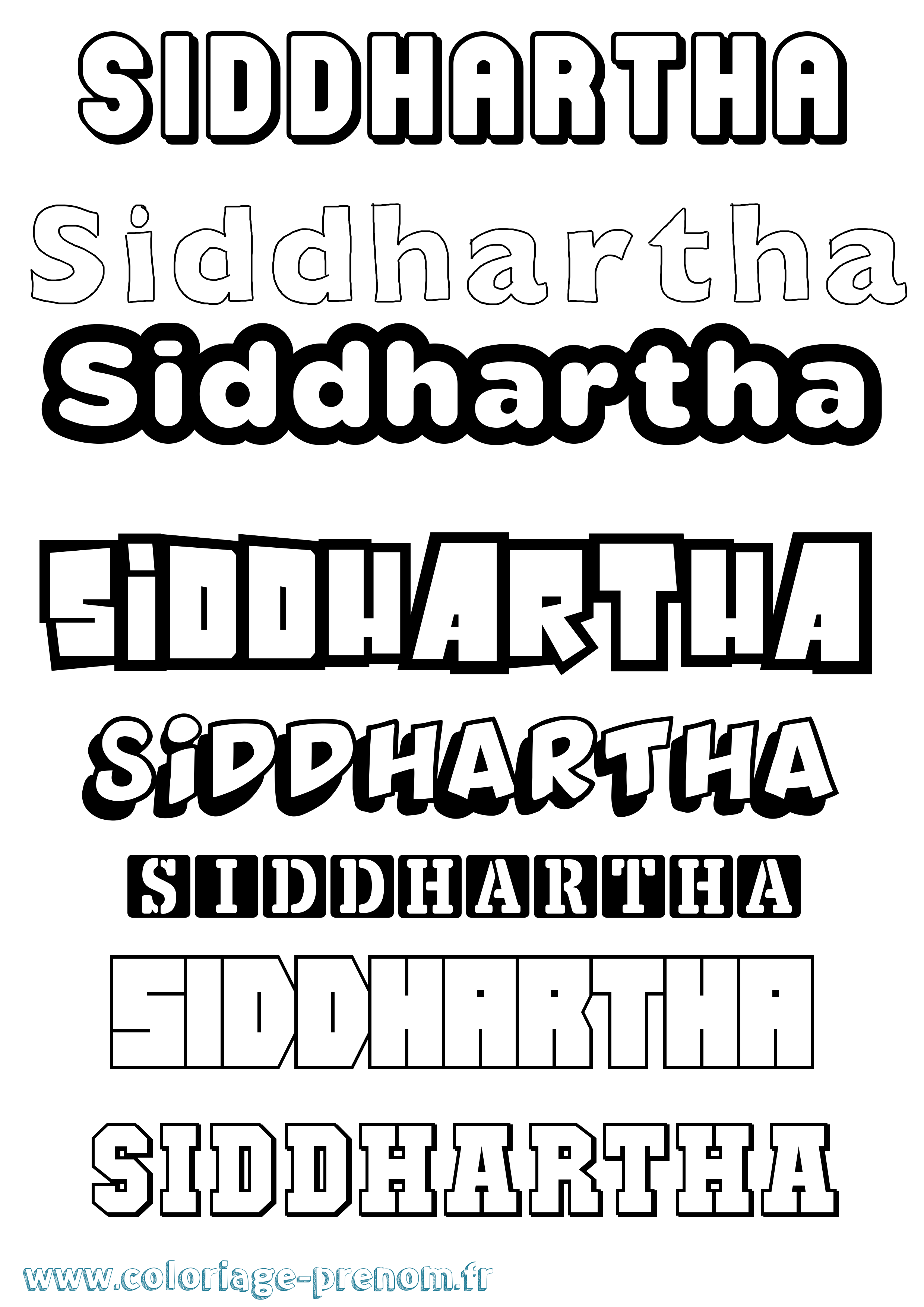 Coloriage Siddhartha Simple Coloriage prénom Siddhartha Simple